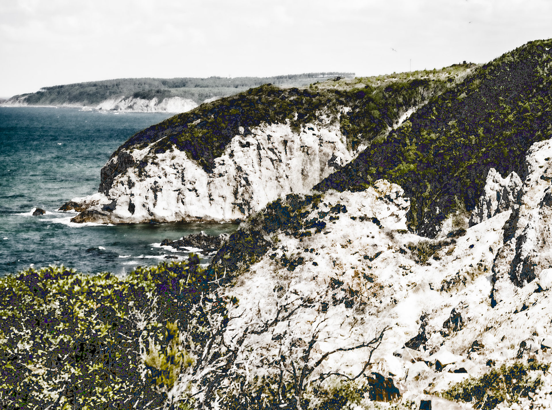 Kurna quarry: view East along the coast
