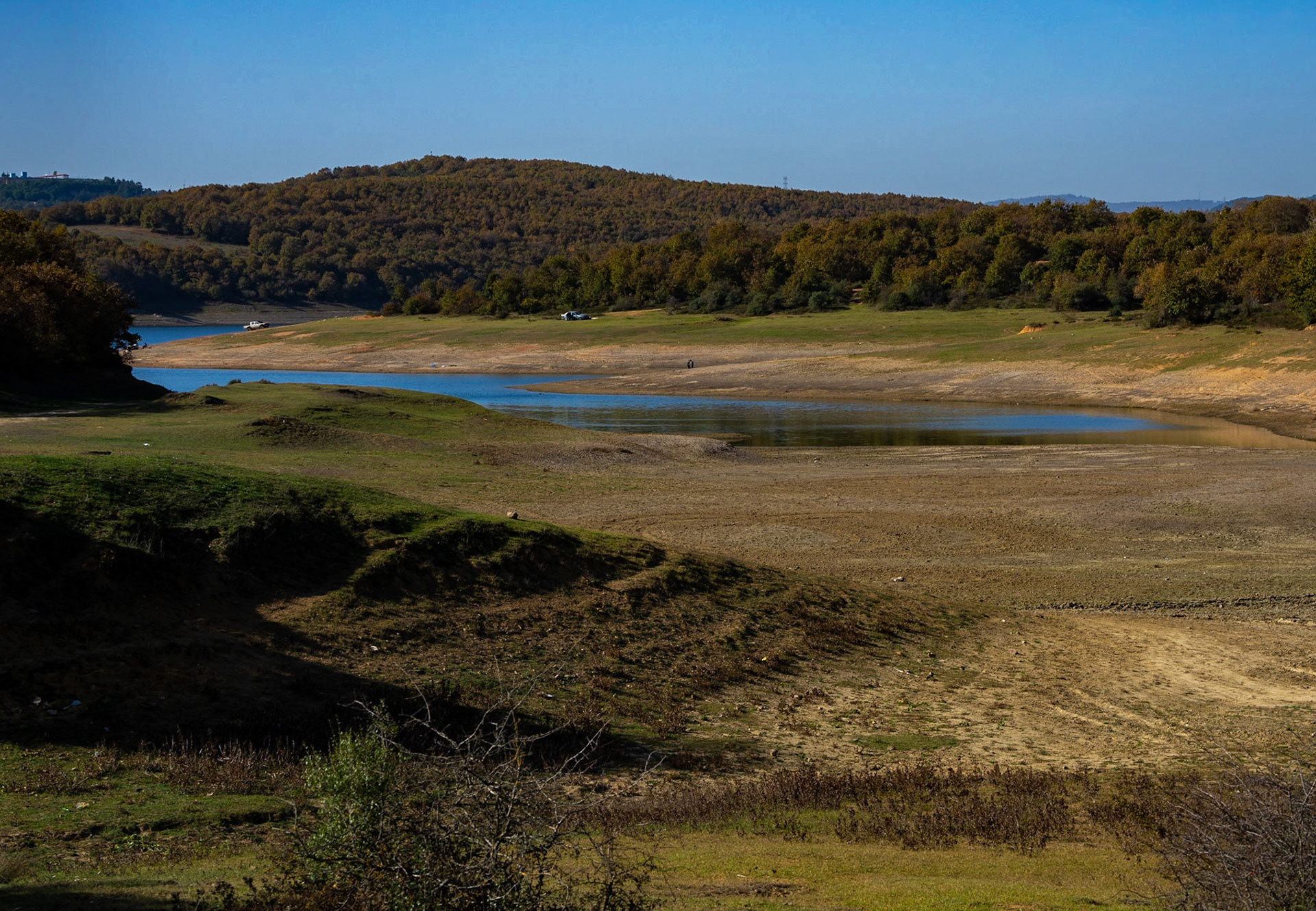 Ömerli reservoir: the water level is low