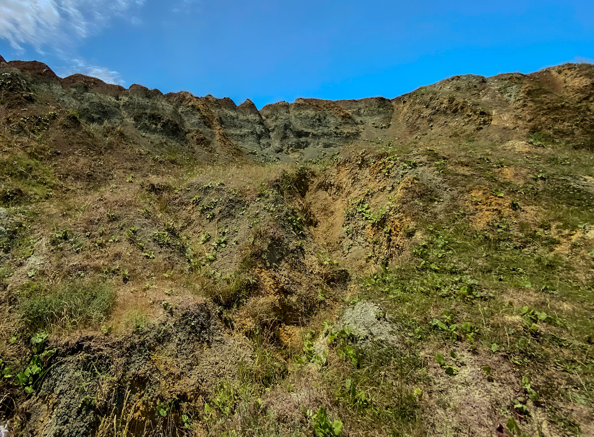 the long-abandoned Yeniköy opencast lignite mines: manmade cliffs