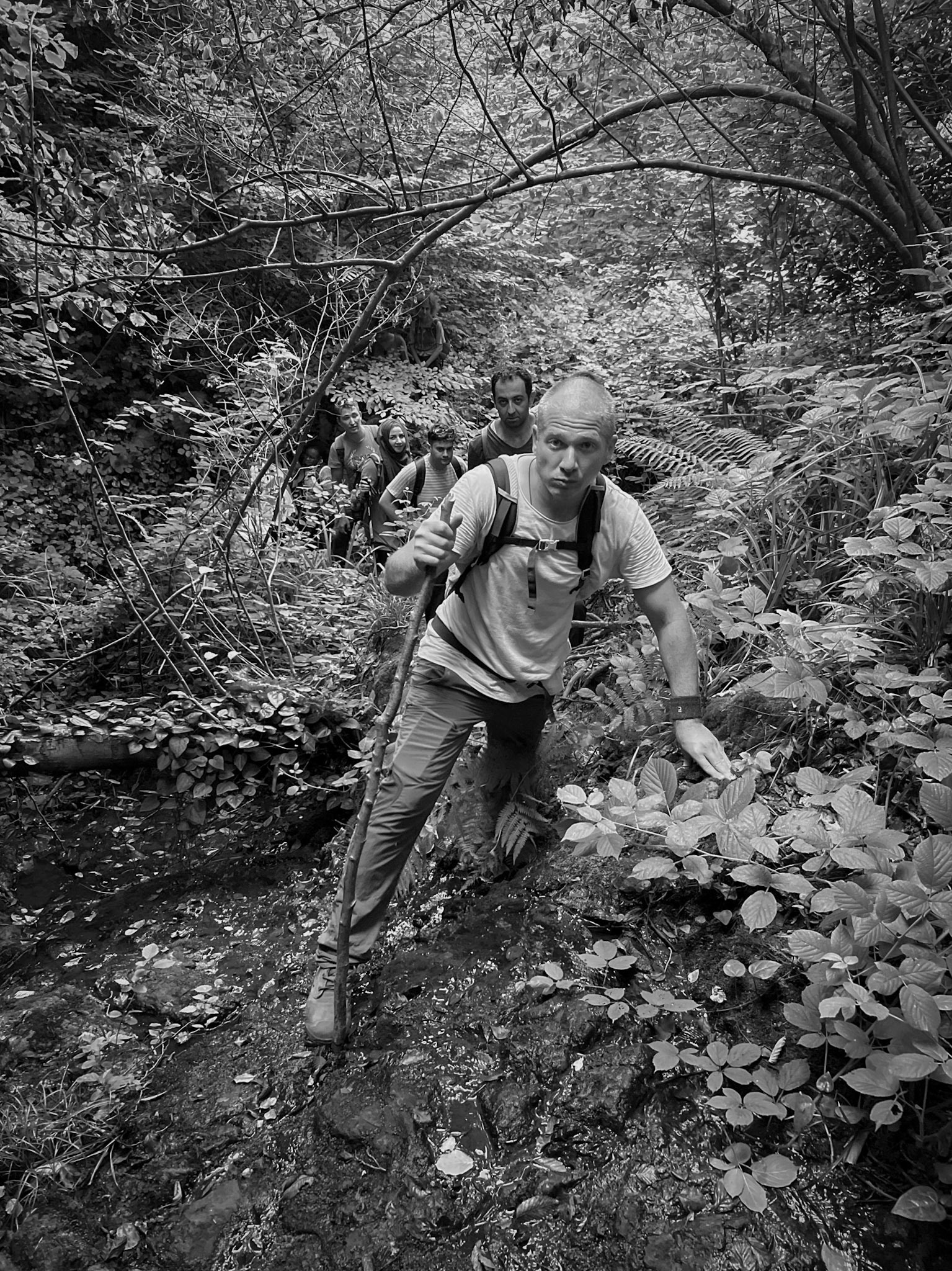 one of Deǧirmen’s western tributaries: Alp and hikers