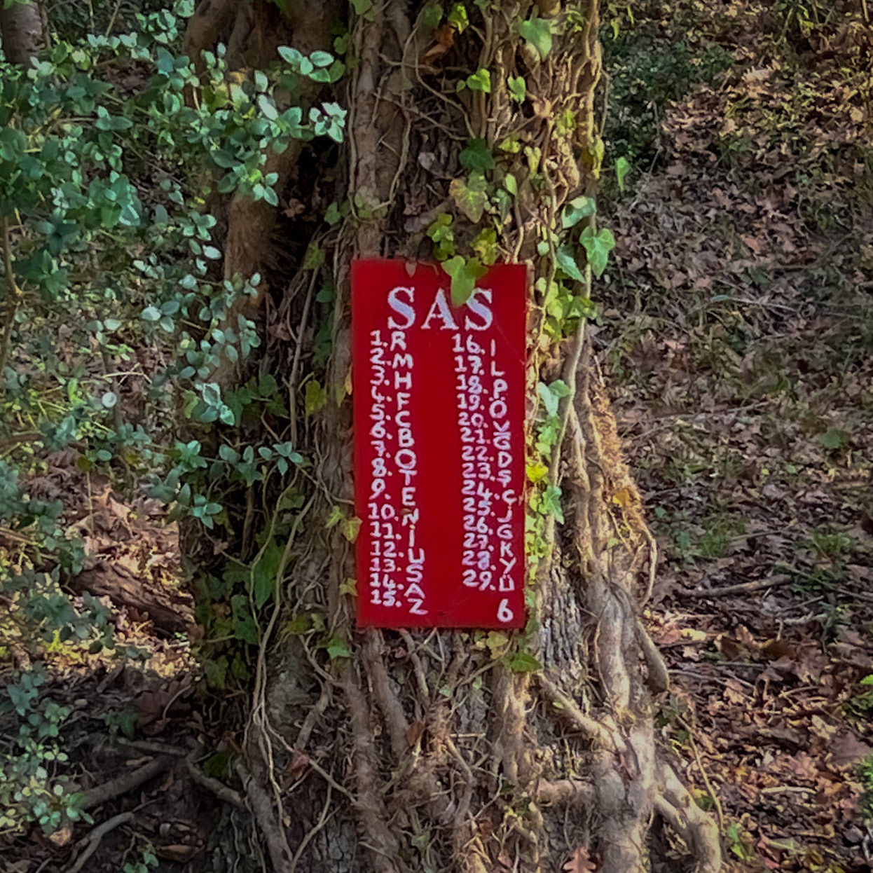 Riva abandoned military installations: red (military training?) sign