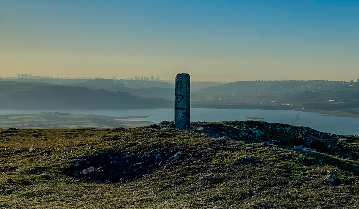 Kocabayır Hill - early morning recce: the graffitied trigpoint