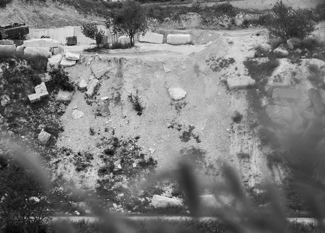 between Filiboz Ottoman quarry and poppy meadow: part of the modern quarry