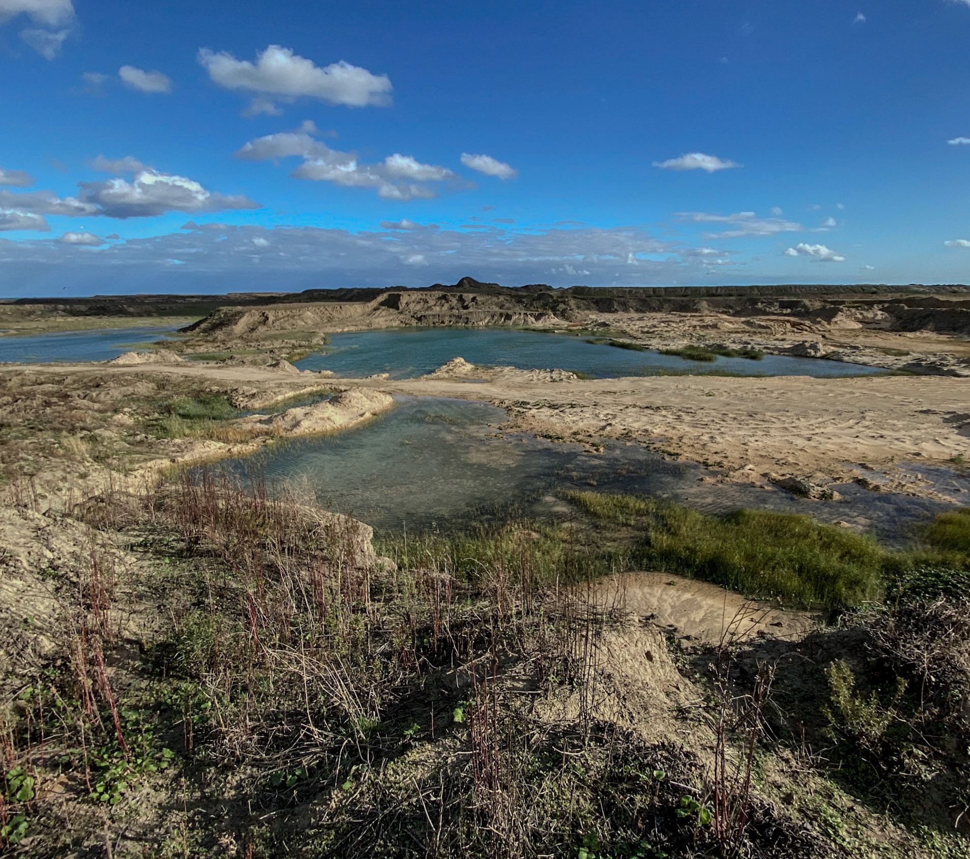 heading west from Akpınar: ponds