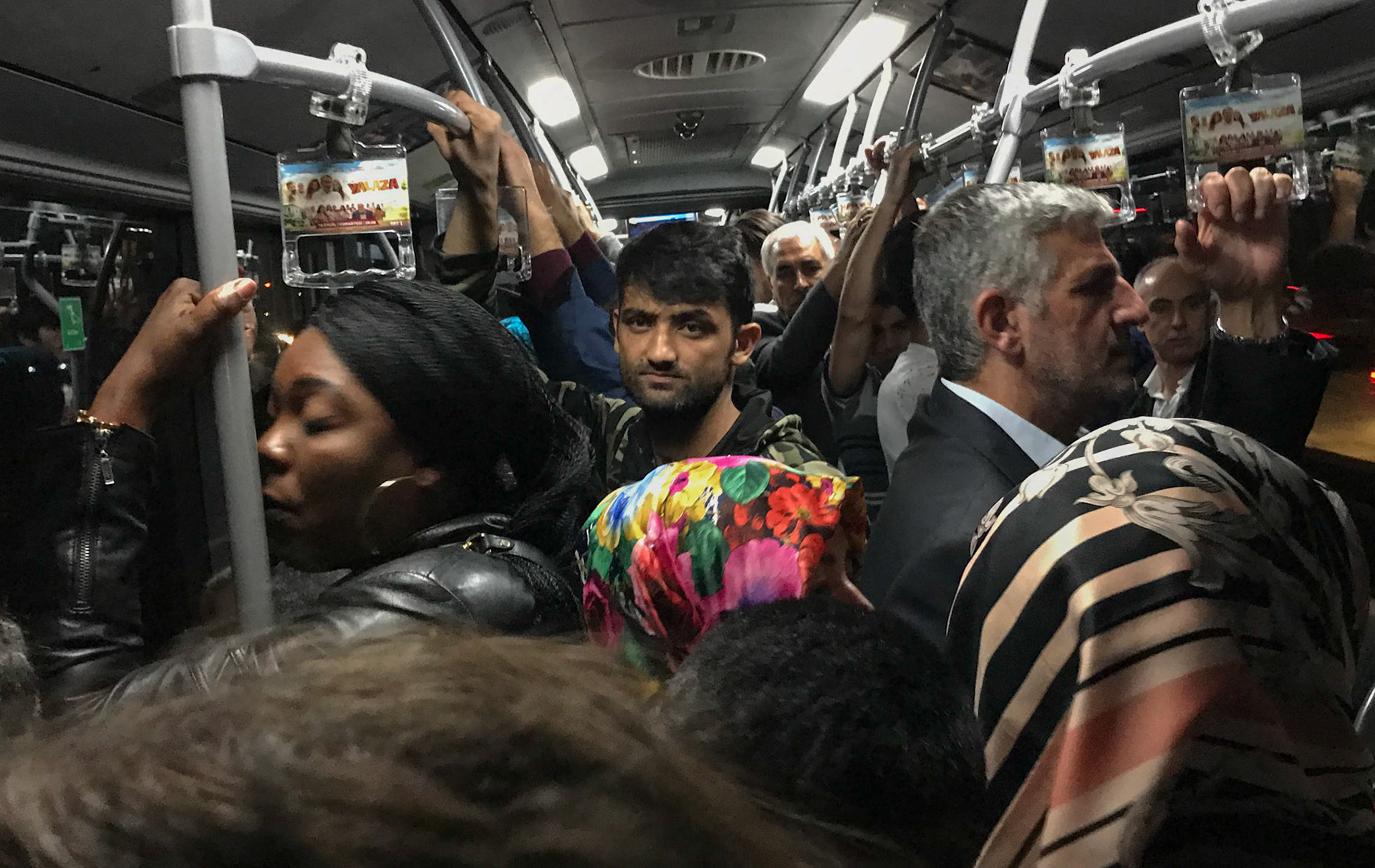 regular folk on the metrobus back to the centre