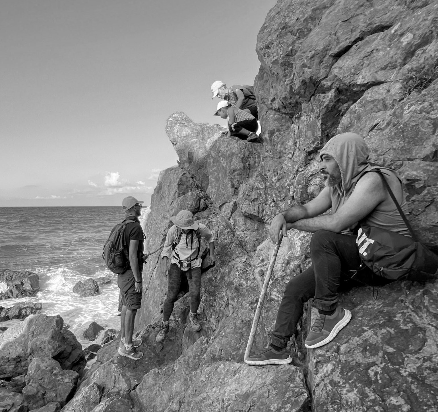 between the English Houses and Riva: clambering over a headland