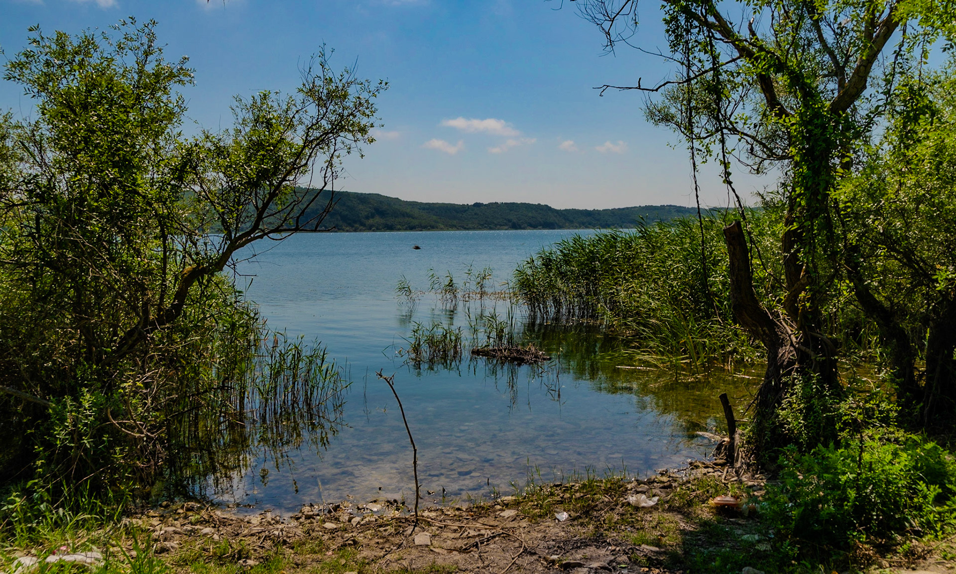 Trikos promontory: a view south over Terkos reservoir