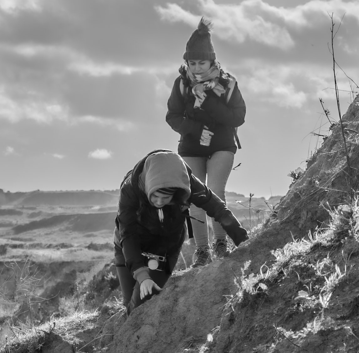 heading west from Akpınar: making our way round the side of an old slag heap (probably)