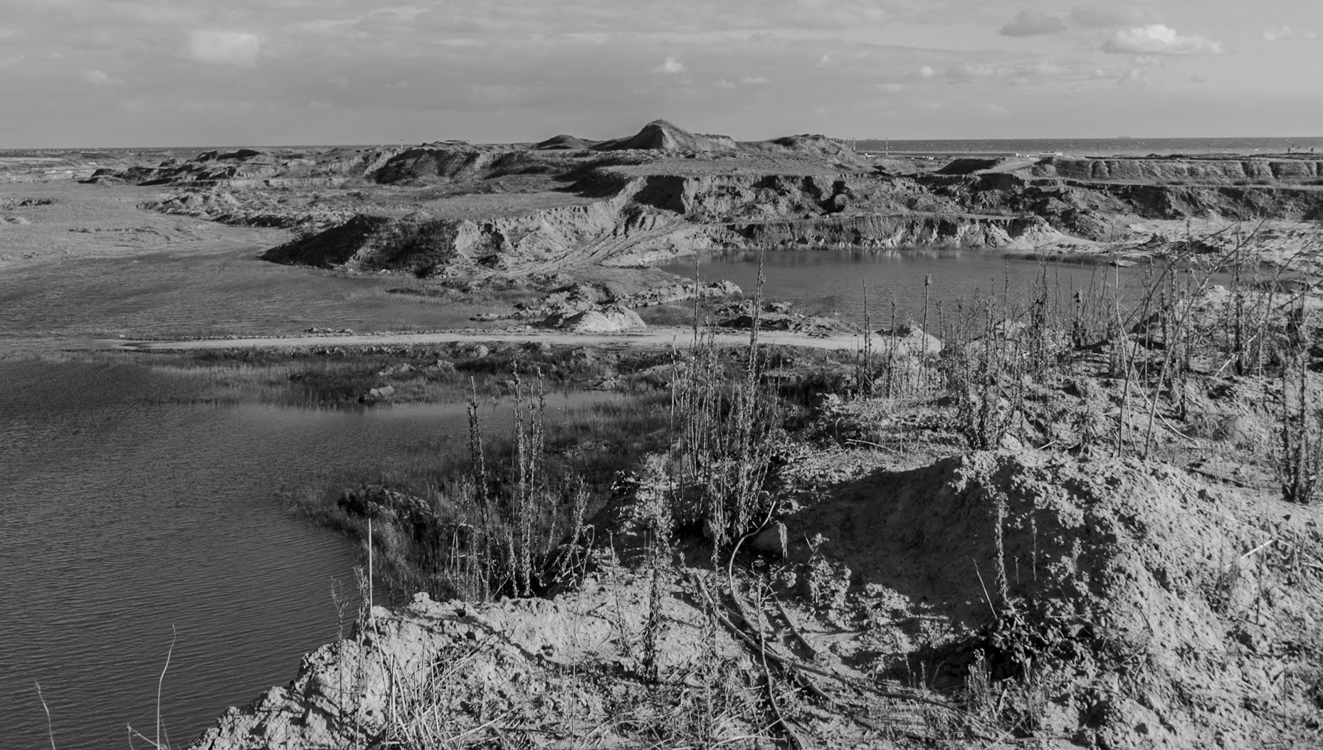 heading west from Akpınar: ponds
