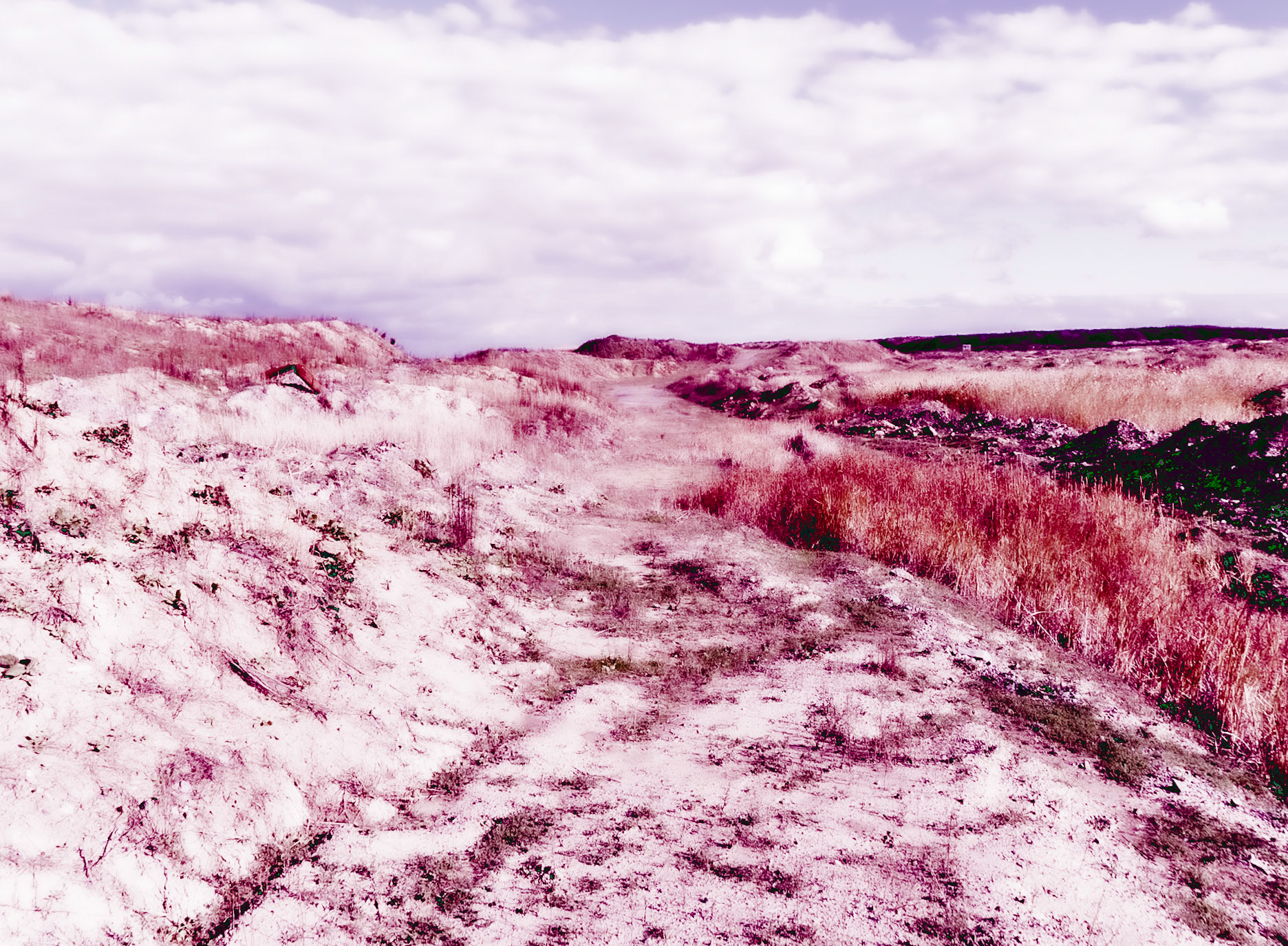 heading west from Akpınar: nearly barren former mining land