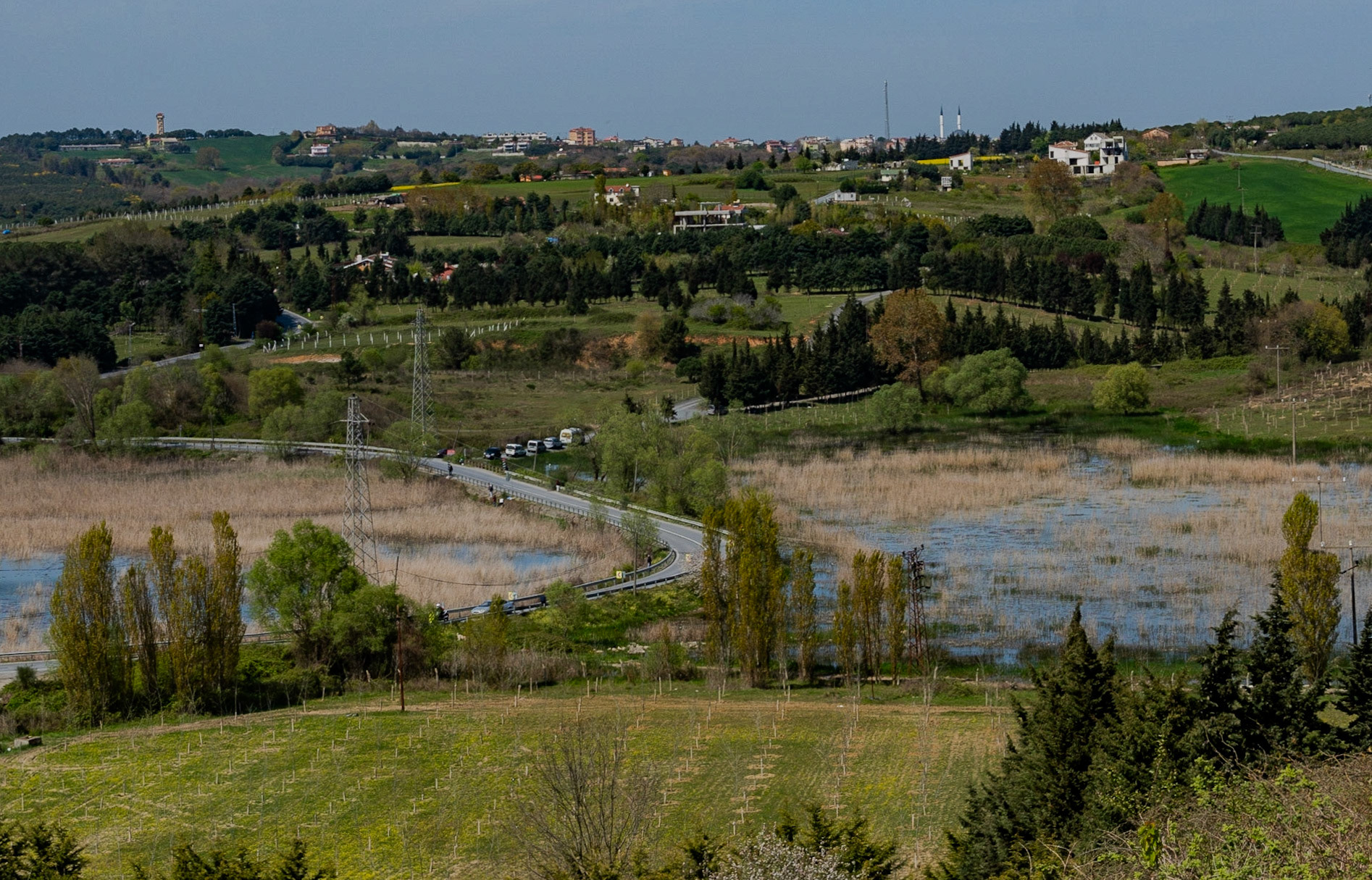 Terkos: the Terkos reservoir causeway just north of the small town of Terkos