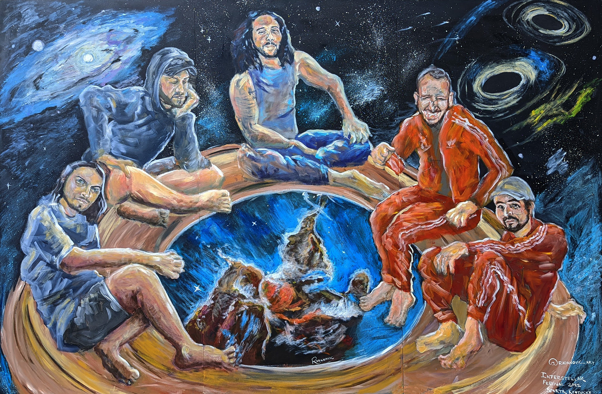 "Interstellar Festival Mural," 2022. Acrylic on wood panel.