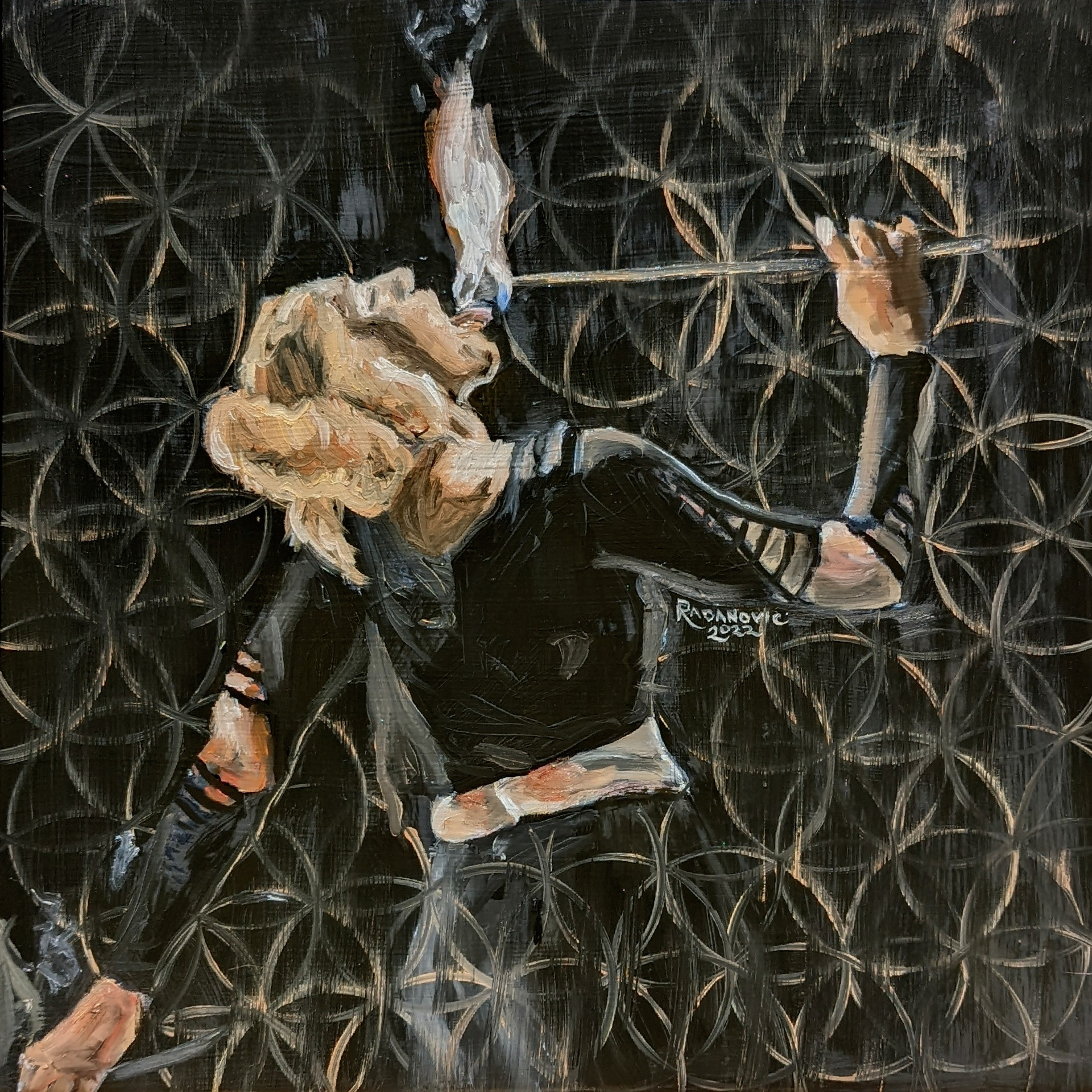 "Savana," 2022. Oil on recycled material.