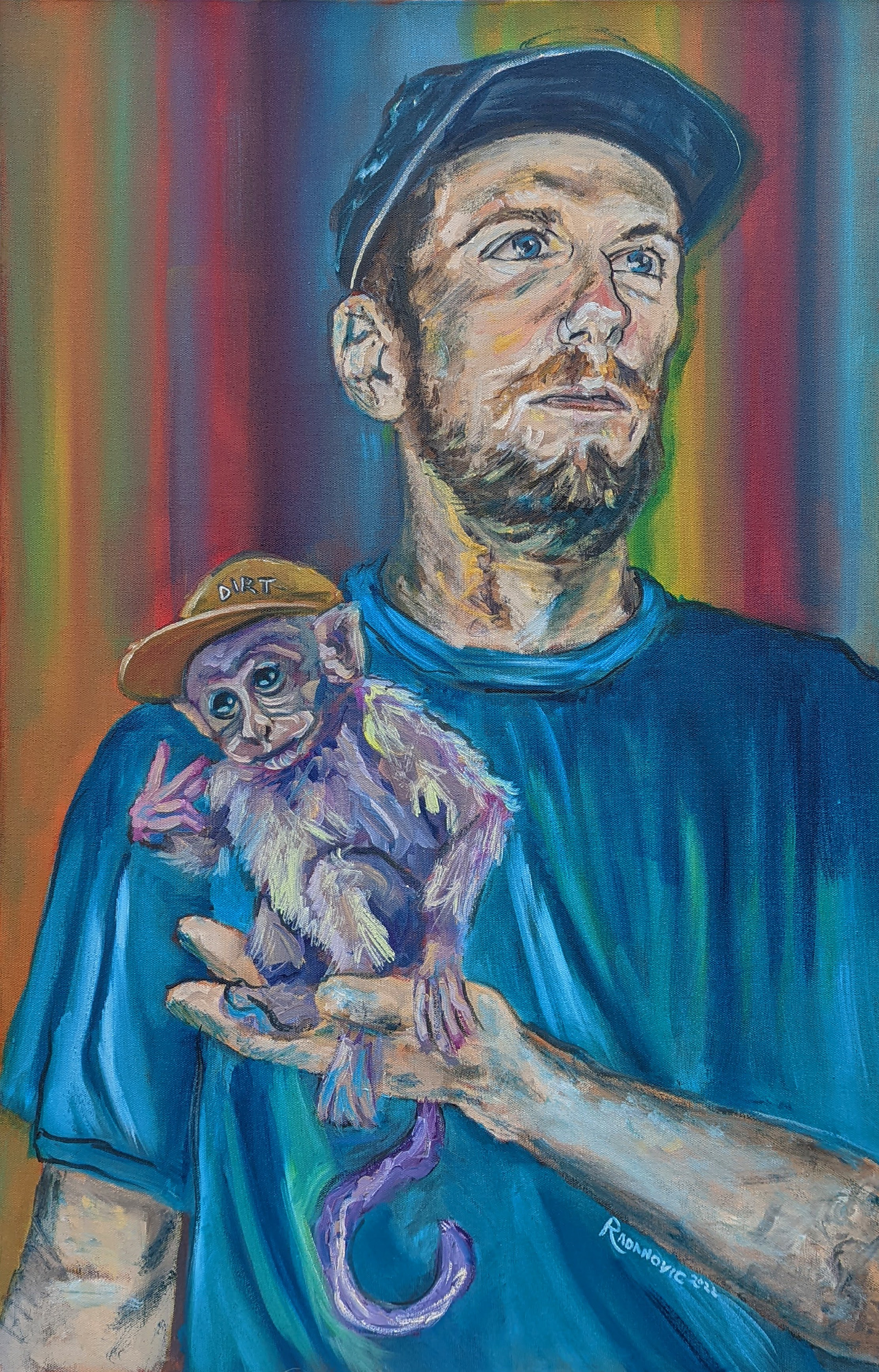 "Dirt Monkey," 2022. Oil on canvas.