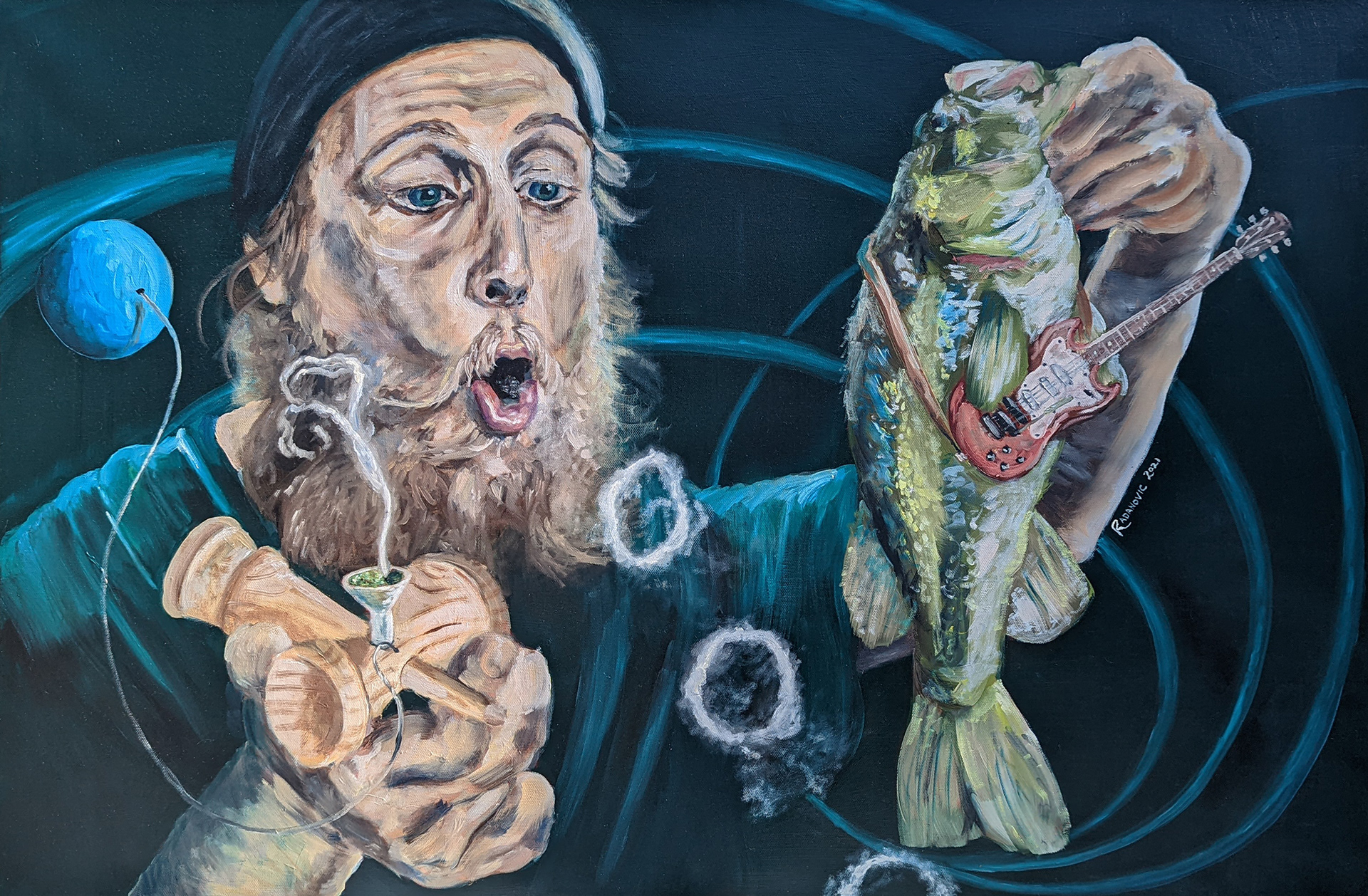 "Boogie T," 2021. Oil on canvas.