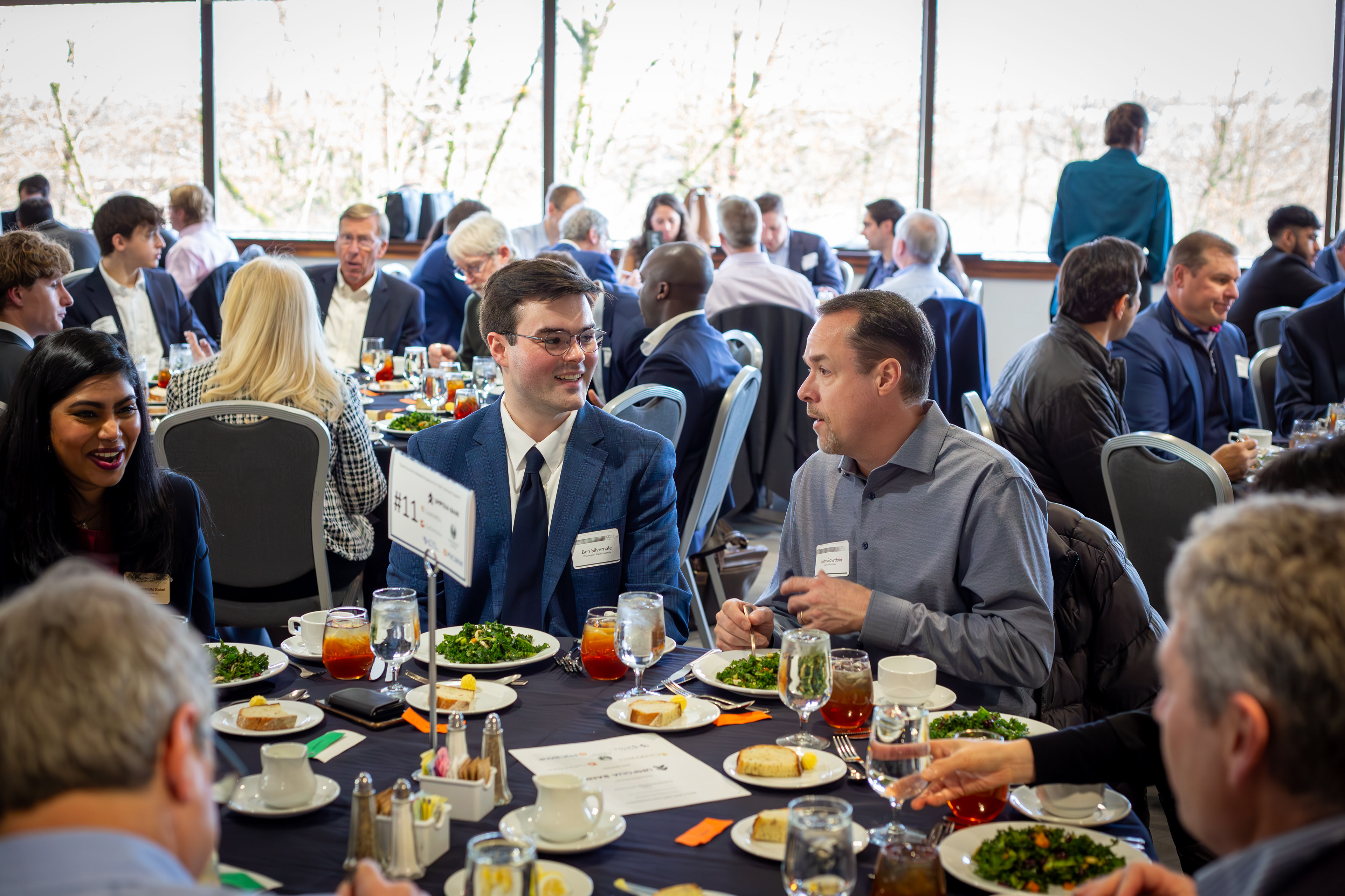Participants of the competition enjoying networking opportunities at lunch