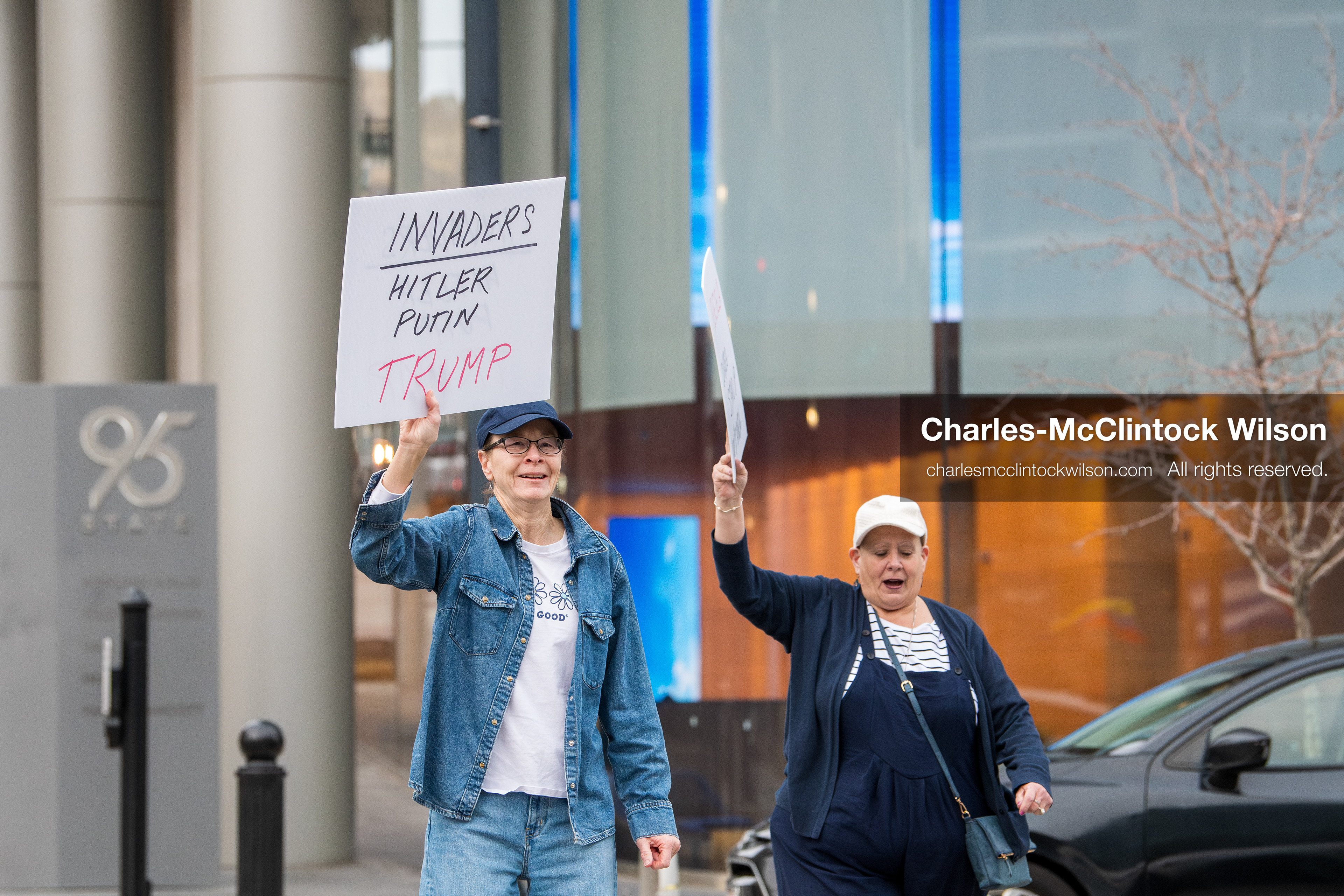 January 3, 2026, Salt Lake City, Utah, USA: Protesters hold signs during an emergency demonstration against US action in Venezuela outside the Wallace Federal Building in Salt Lake City, Utah. The event was part of a nationwide mobilization responding to recent military developments. (Credit Image: (c) Charles‑McClintock Wilson/ZUMA Press Wire)