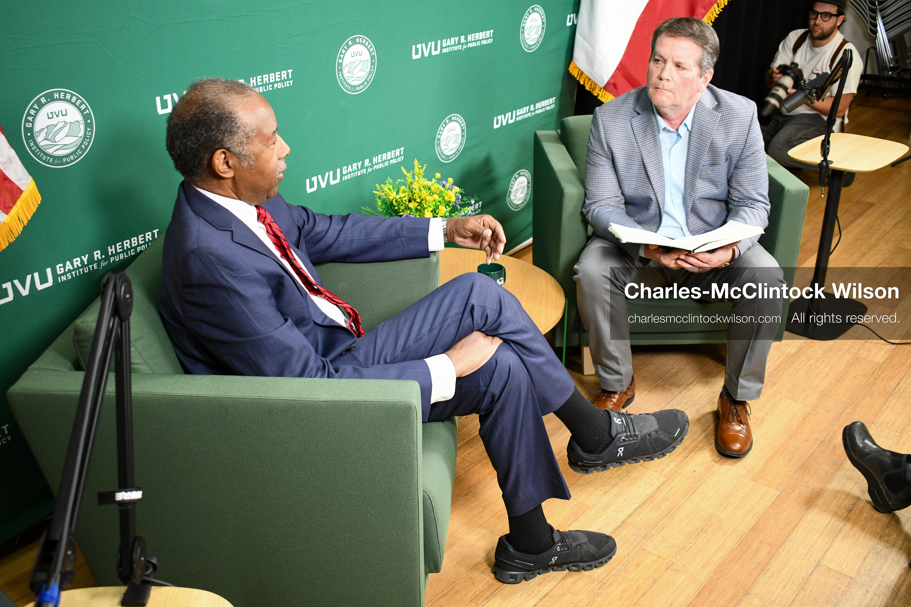 November 5, 2025, Orem, Utah, USA: Dr. Ben Carson, former U.S. Secretary of Housing and Urban Development and 2016 Republican presidential candidate, speaks with members of the press ahead of a public event hosted by the Gary R. Herbert Institute at Utah Valley University in Orem, Utah, on Nov. 5, 2025. (Credit Image: © Charles-McClintock Wilson/ZUMA Press Wire)