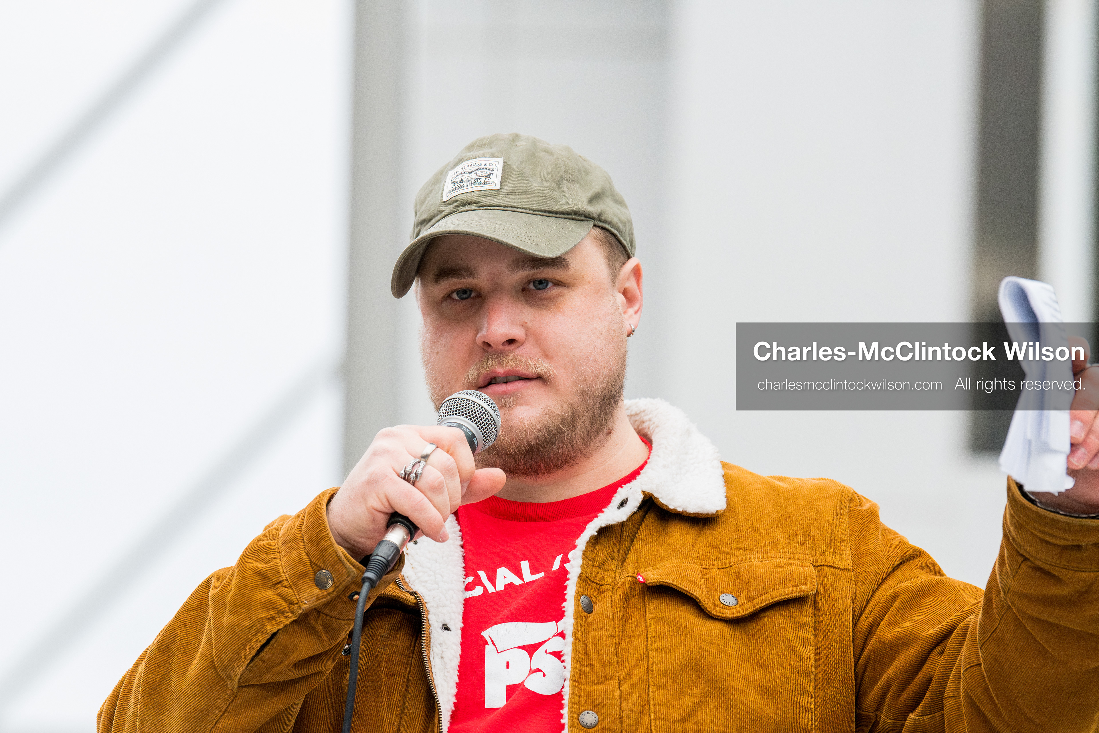 January 3, 2026, Salt Lake City, Utah, USA: A speaker addresses demonstrators during a protest against US military action in Venezuela outside the Wallace Federal Building in Salt Lake City, Utah. The protest was part of a nationwide mobilization opposing airstrikes and foreign intervention. (Credit Image: (c) Charles‑McClintock Wilson/ZUMA Press Wire)