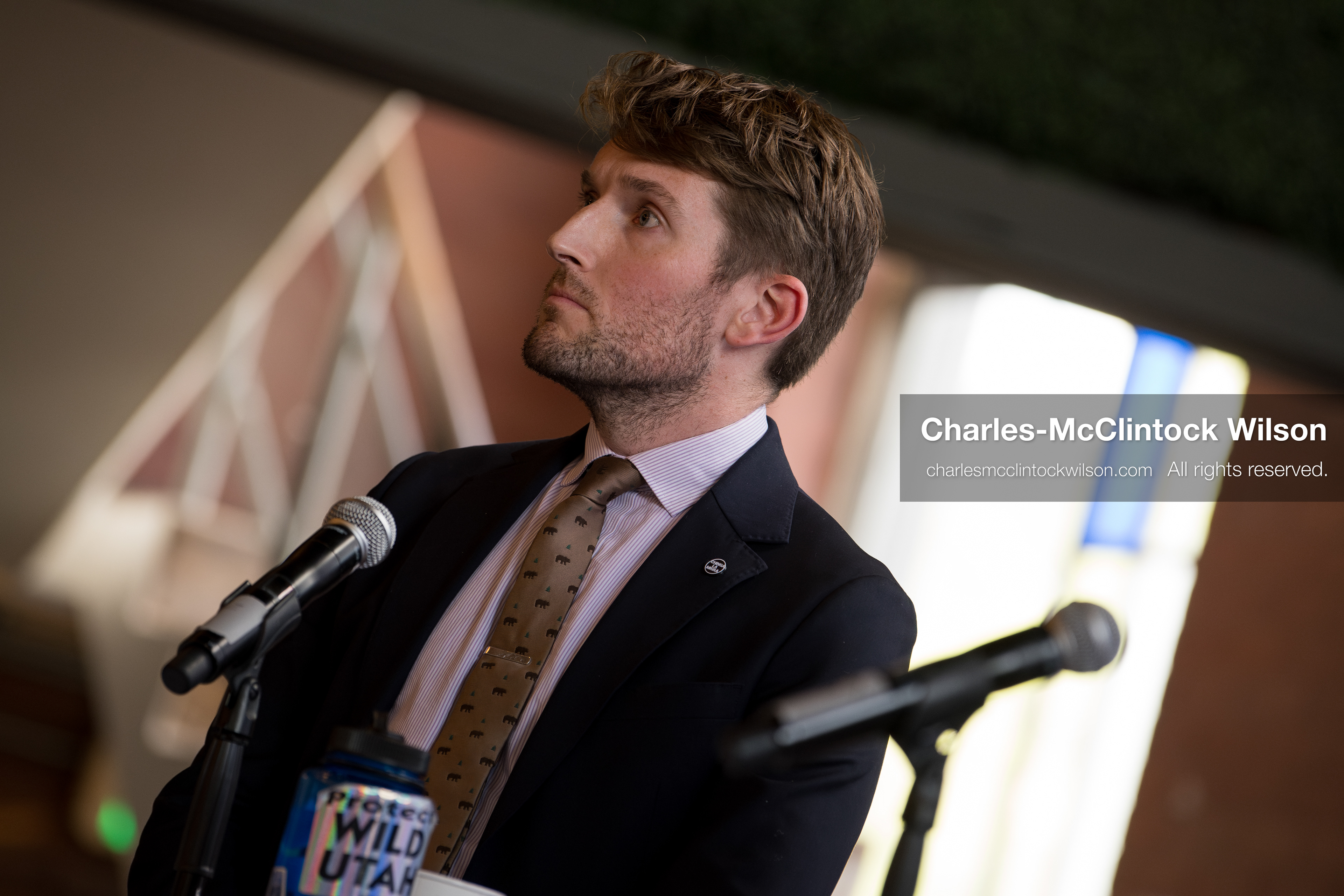 April 22, 2026, Salt Lake City, Utah, USA: Utah state senator NATE BLOUIN, a candidate for the Democratic nomination in the Utah 1st Congressional District, listens during the Earth Day 1st District Candidate Debate at Church and State Marketplace in Salt Lake City. The event, hosted by Stewardship Utah, brought together candidates to discuss environmental and policy issues ahead of the 2026 election. (Credit Image: © Charles-McClintock Wilson/ZUMA Press Wire)