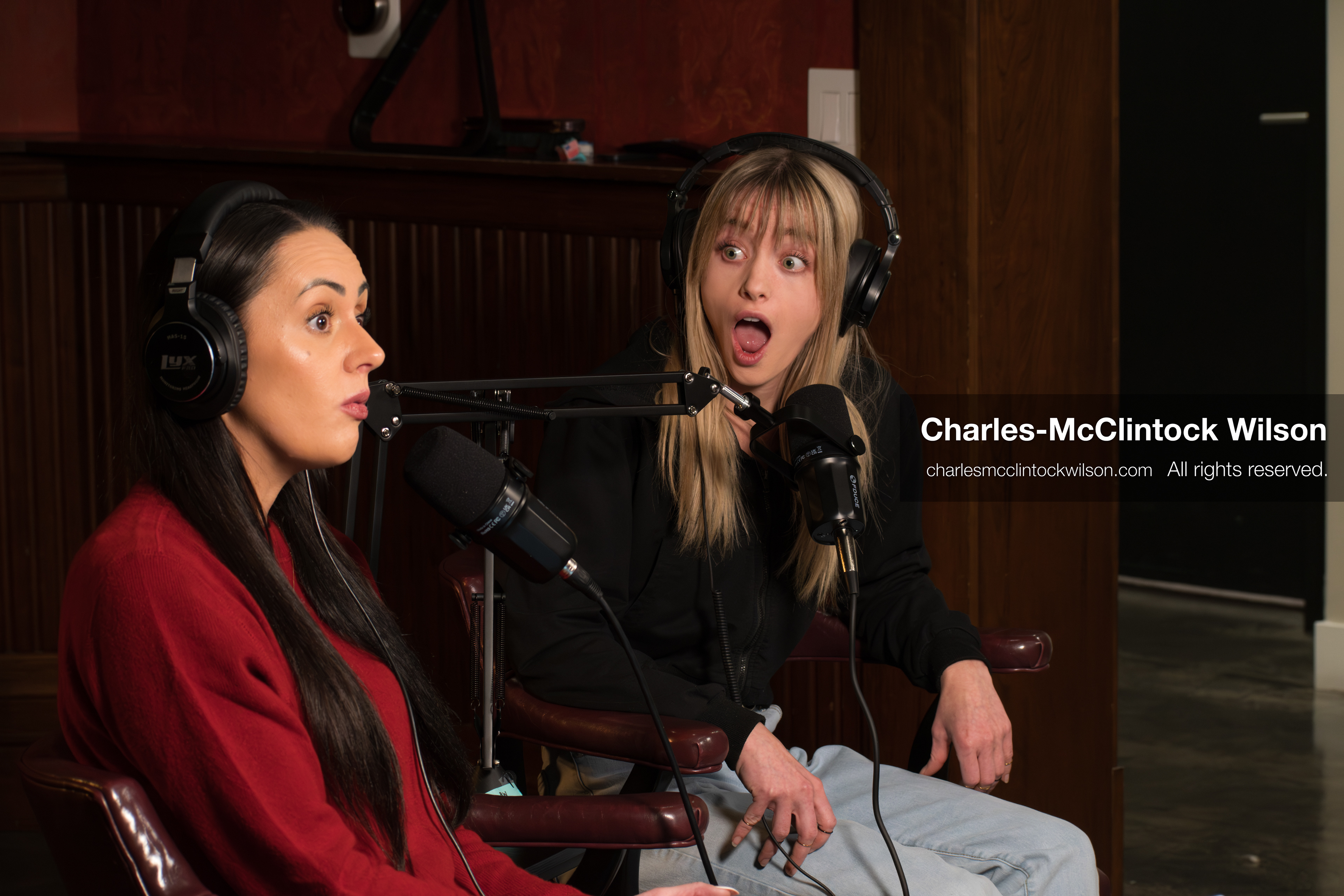 November 22, 2025 – Salt Lake City, Utah, USA: Brandi Siciliani and Billie Webb speak during the recording of an episode of The Brandi & Billie Show, an independent podcast known for its long-form commentary on politics, culture, and major world events. (Credit Image: © Charles‑McClintock Wilson)