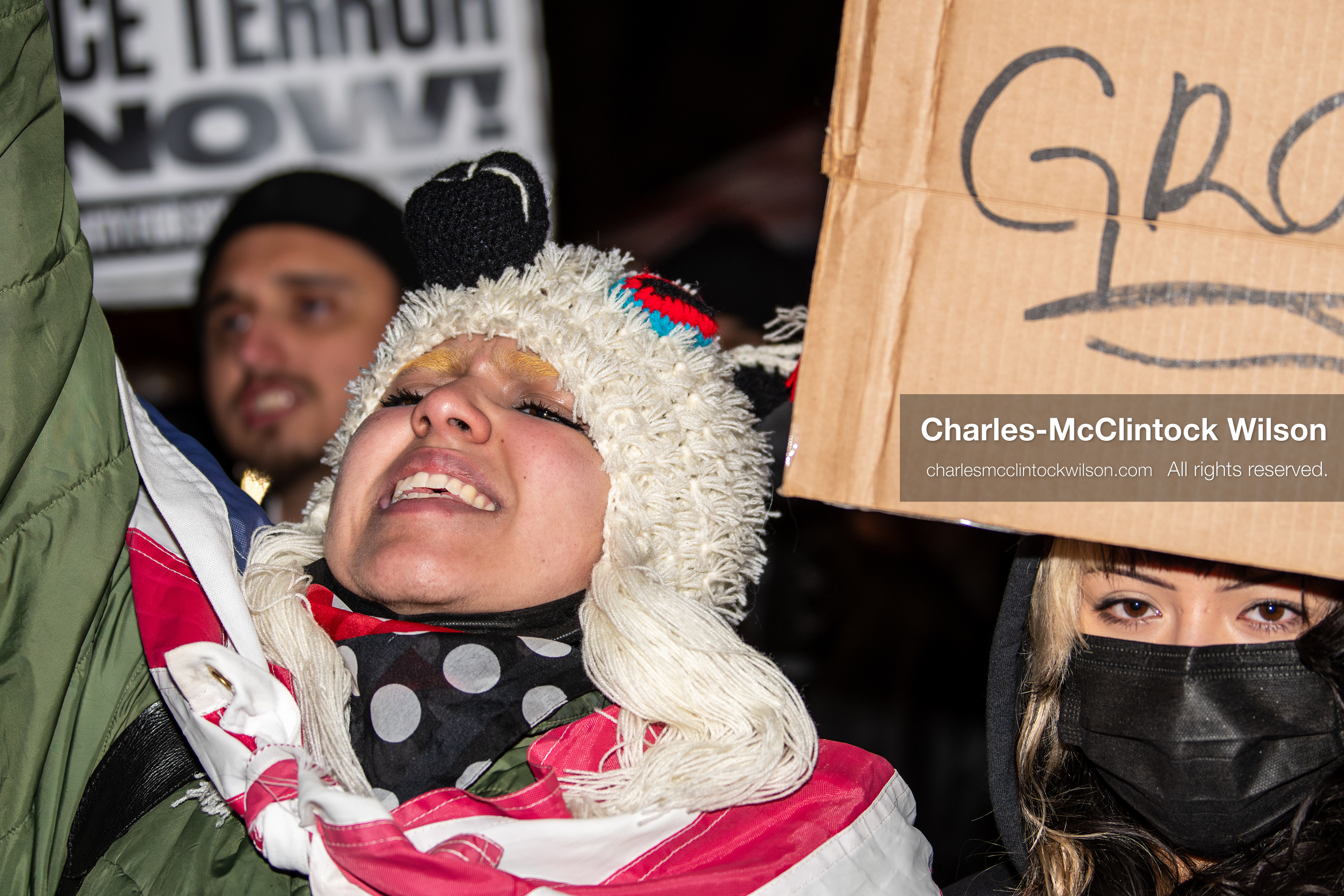 January 8, 2026, Salt Lake City, Utah, USA: A demonstrator participates in an anti ICE protest at Pioneer Park in Salt Lake City Utah on Jan 8 2026. The rally followed the death of Renee Nicole Good a Minneapolis woman who was fatally shot during an encounter with immigration authorities and drew hundreds calling for accountability and changes to enforcement practices. (Credit Image: © Charles-McClintock Wilson/ZUMA Press Wire)