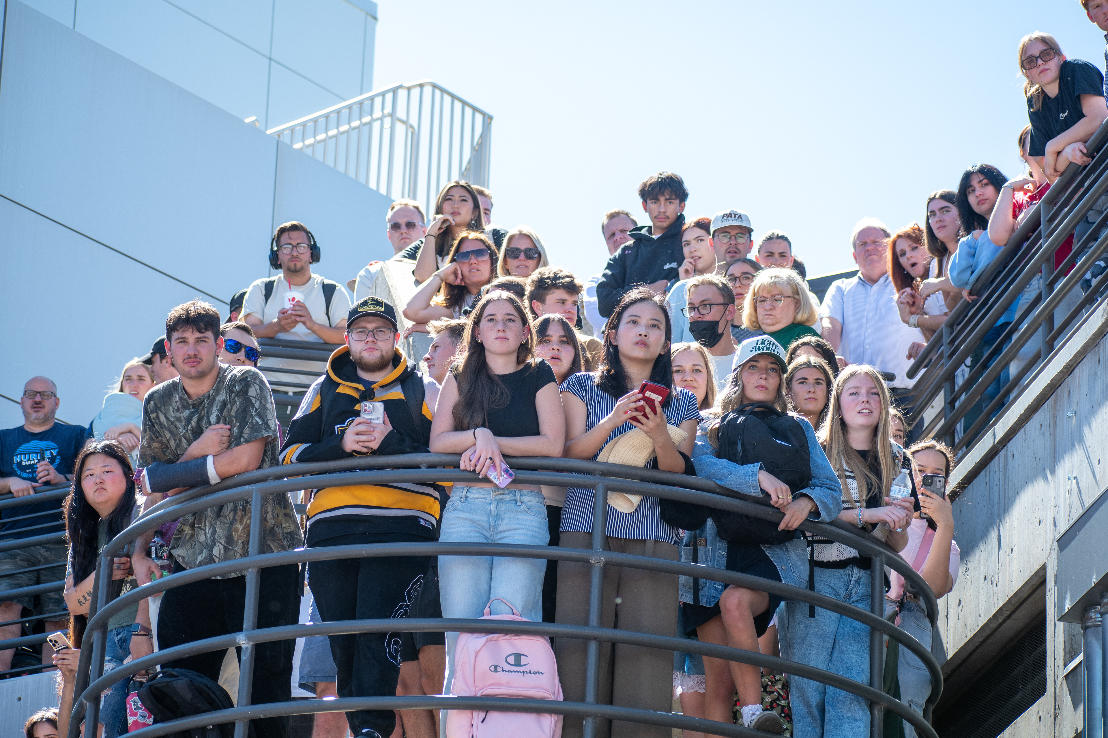 OREM, UTAH – SEPTEMBER 10, 2025: Attendees gather in close formation at Utah Valley University for the opening stop of the American Comeback Tour. The image captures a moment of shared anticipation and civic presence, reflecting the energy, emotion, and communal engagement that defined the event’s intended spirit. © Charles-McClintock Wilson / ZUMA Press