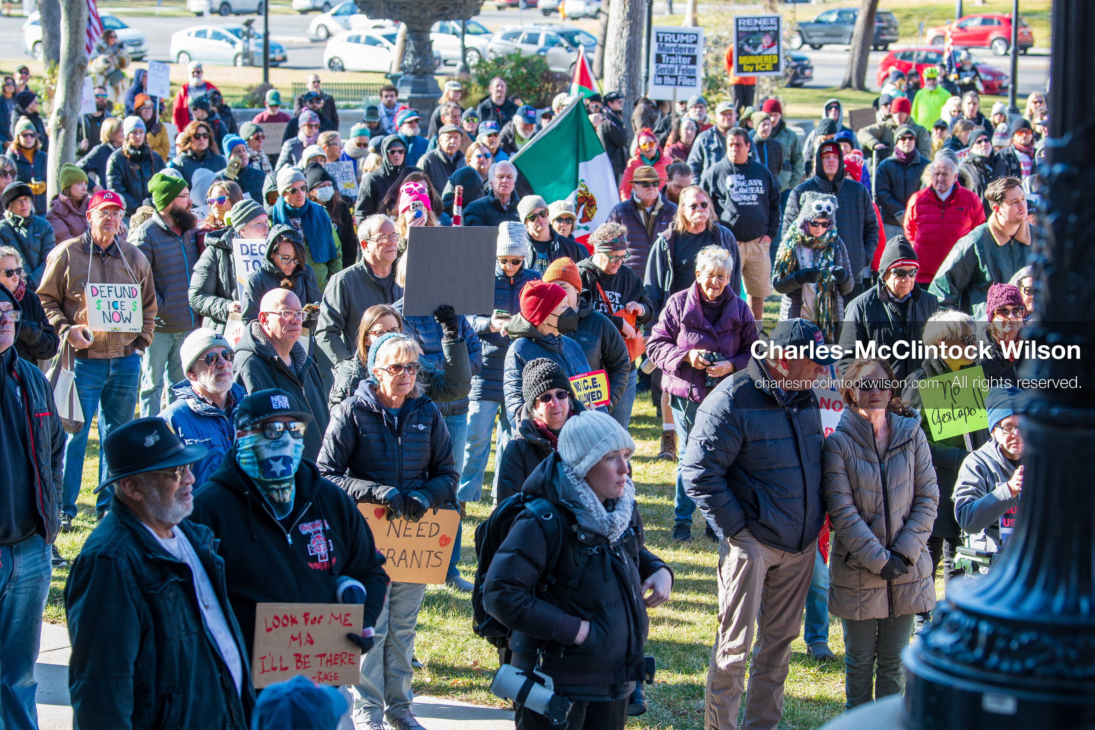 January 10, 2026, Salt Lake City, Utah, USA: Crowd of demonstrators gathered at Washington Square Park during the ICE Out for Good protest in Salt Lake City, Utah, on January 10, 2026, a demonstration against ICE and calling for justice for Renee Nicole Good. (Credit Image: © Charles-McClintock Wilson/ZUMA Press Wire)