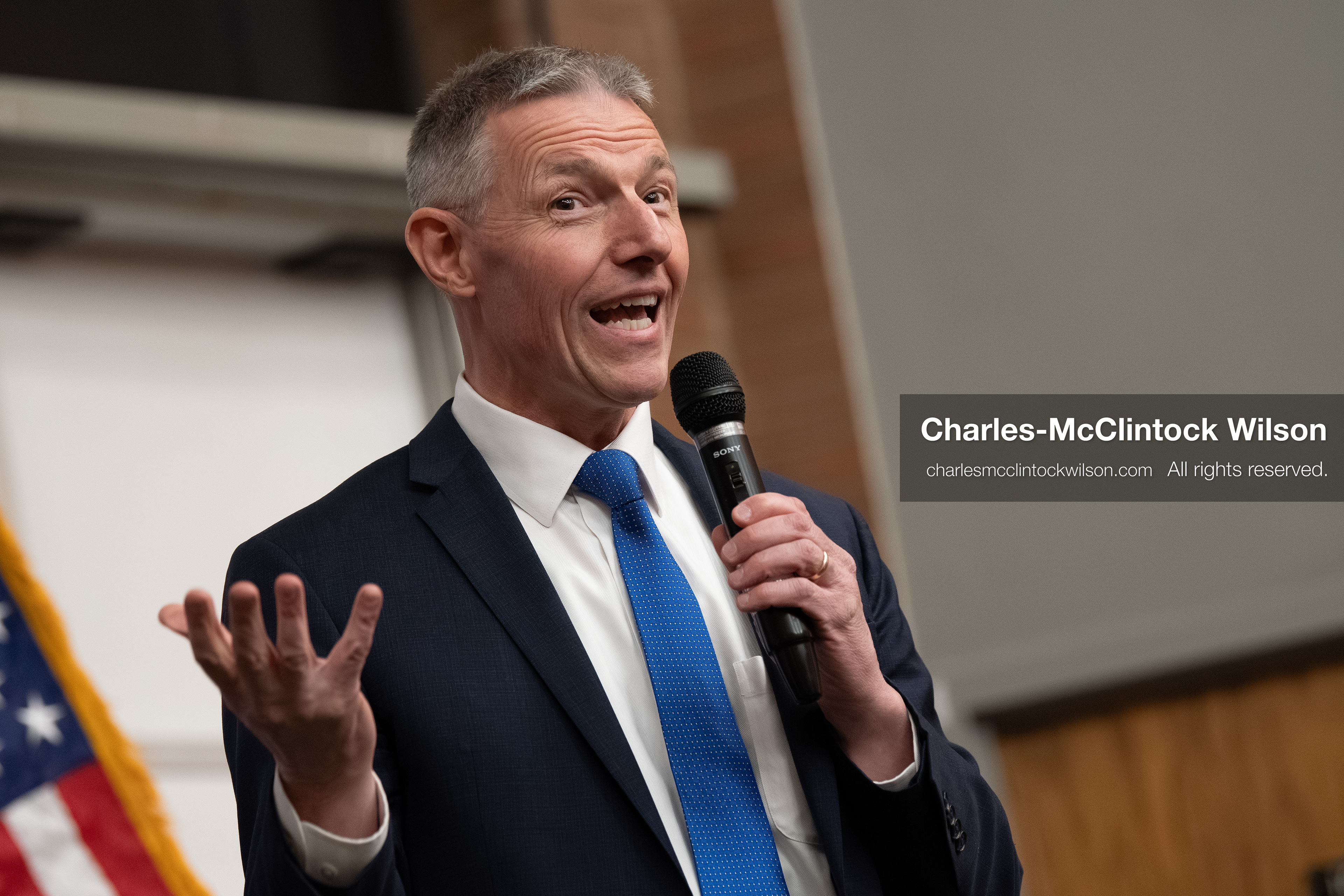 April 10, 2026, Salt Lake City, Utah, USA: U.S. Representative Mike Kennedy, a Republican who represents Utah’s 3rd Congressional District, speaks during a “Learing Tour” event headlined by YouTuber Nick Shirley and organized by the Utah Federation of College Republicans at the University of Utah. (Credit Image: © Charles-McClintock Wilson/ZUMA Press Wire)