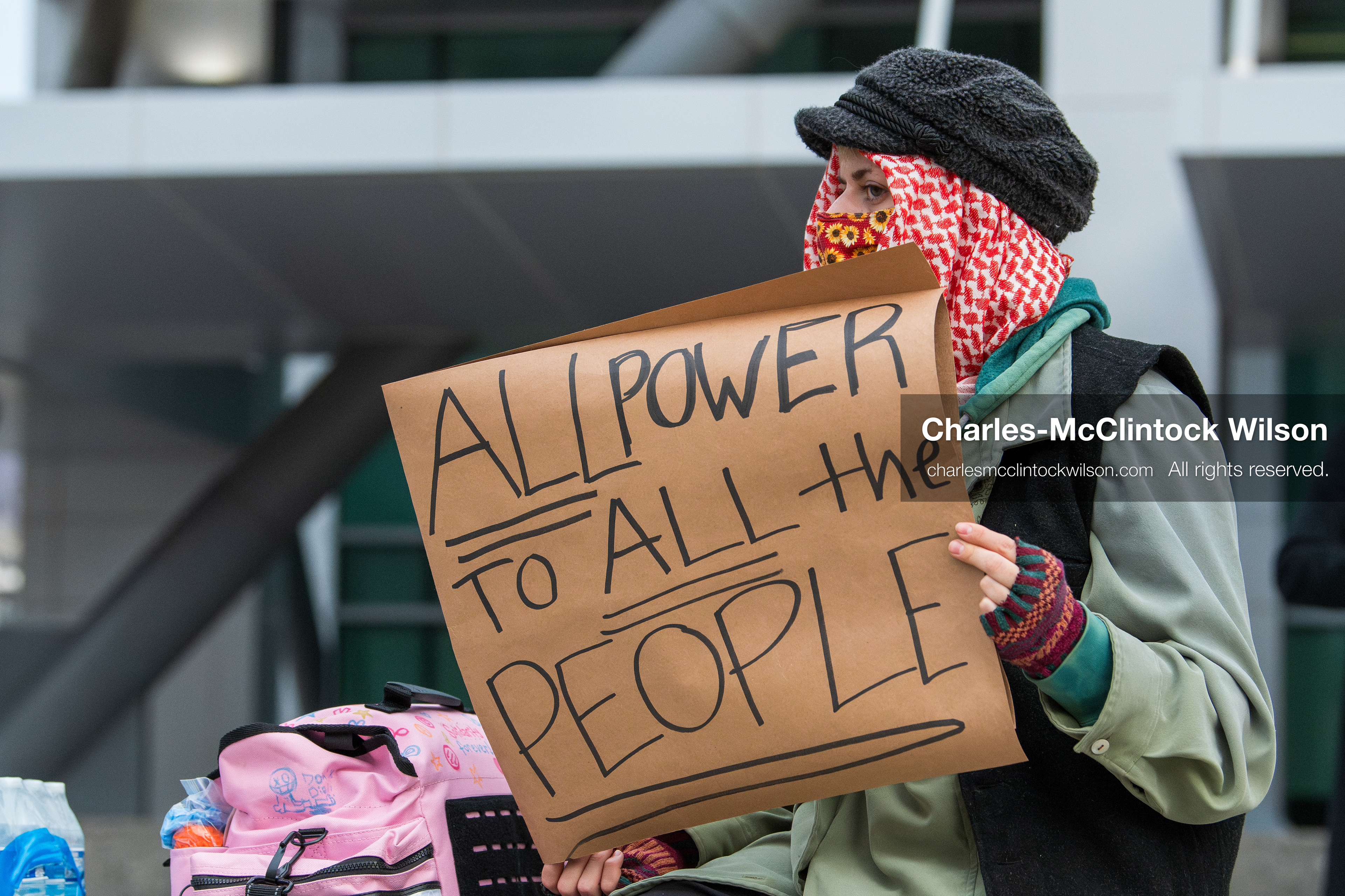 January 3, 2026, Salt Lake City, Utah, USA: A protester holds a sign during a demonstration against US action in Venezuela outside the Wallace Federal Building in Salt Lake City, Utah. The protest was part of a nationwide mobilization responding to recent military developments. (Credit Image: (c) Charles‑McClintock Wilson/ZUMA Press Wire)