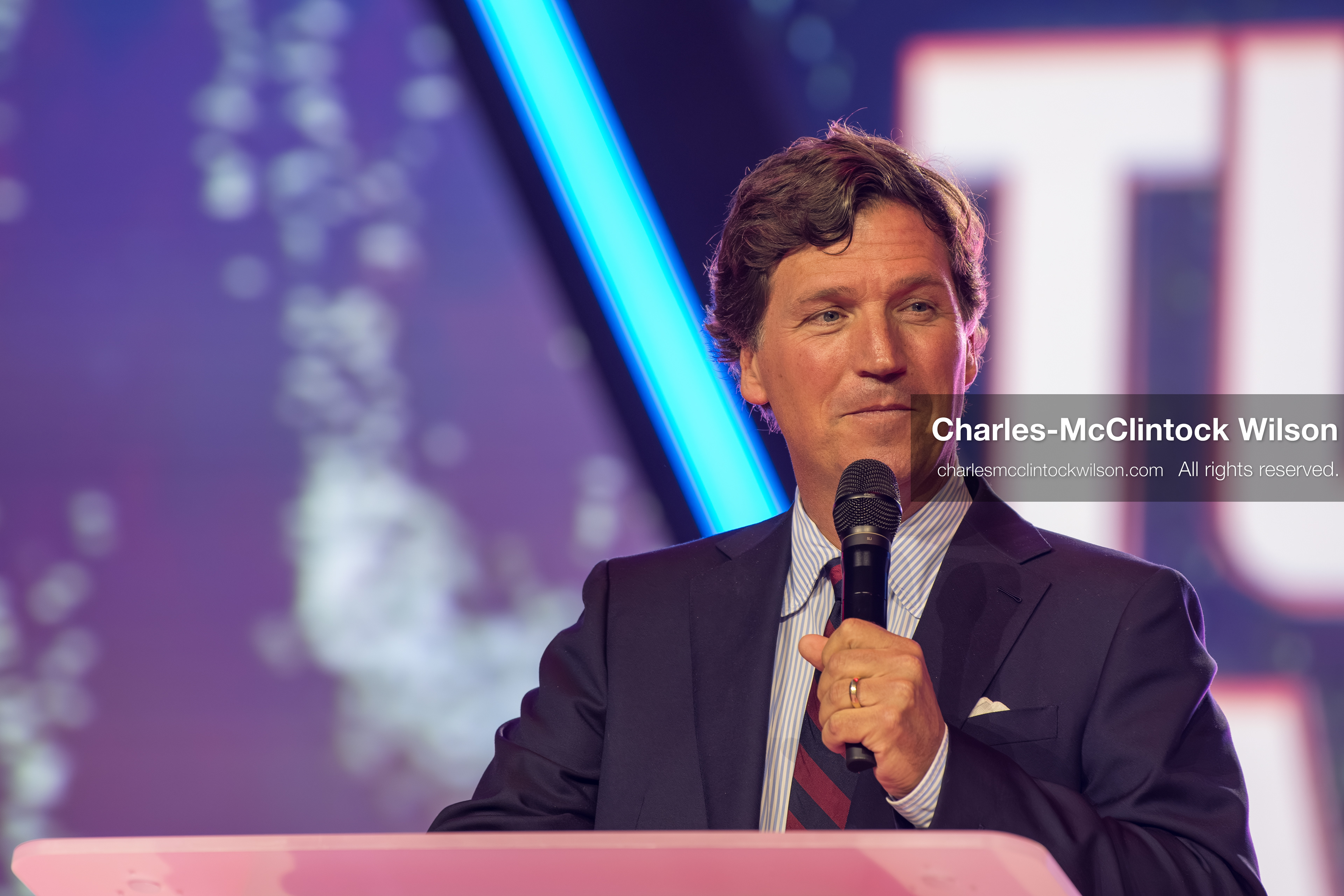 December 18, 2025, Phoenix, Arizona, USA: Tucker Carlson speaks on Day One of Turning Point USA’s AmericaFest 2025 at the Phoenix Convention Center in Phoenix, Arizona.   (Credit Image: © Charles‑McClintock Wilson/ZUMA Press Wire)