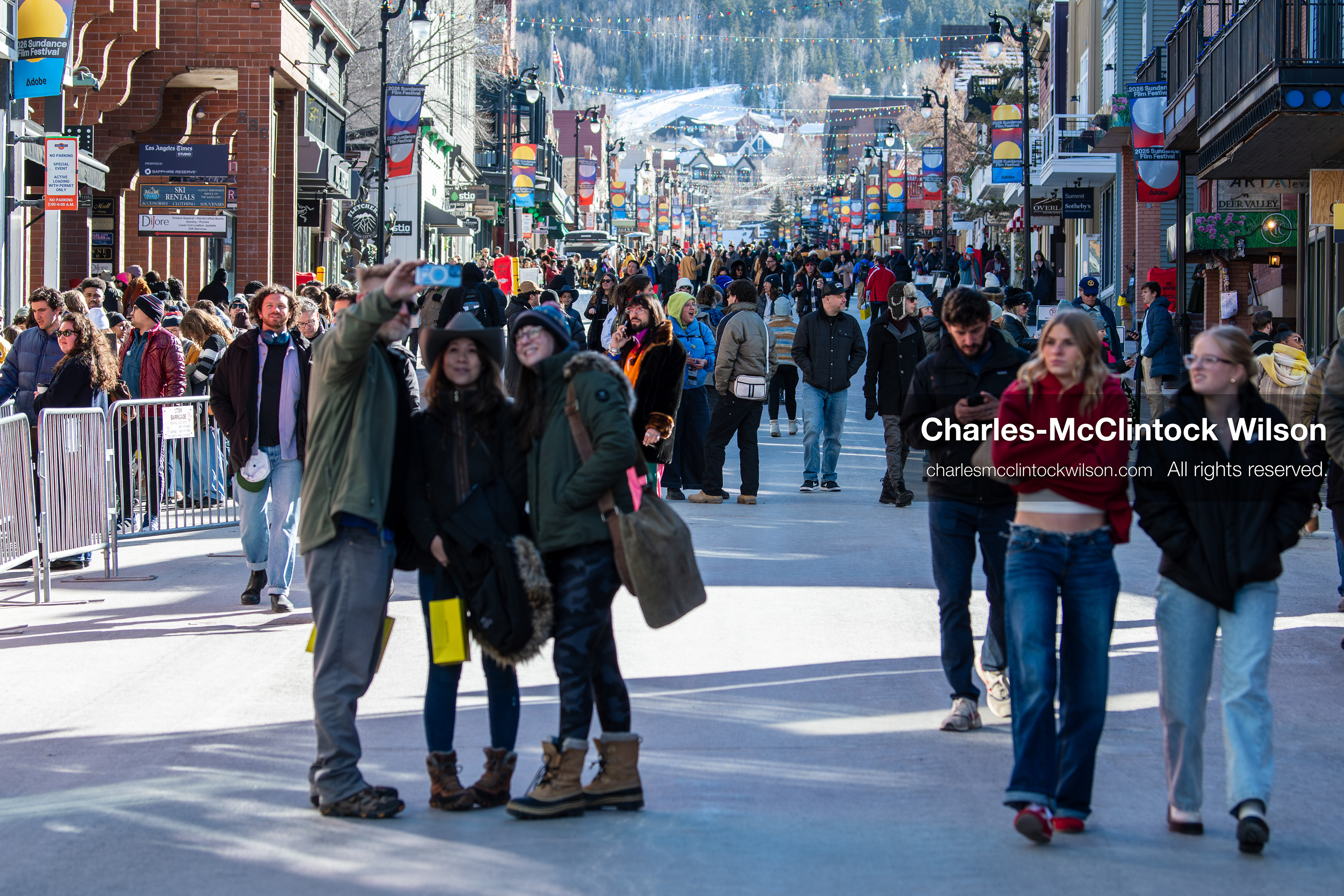 January 26, 2026, Park City, Utah, USA: Pedestrians walk along Main Street during the 2026 Sundance Film Festival in Park City, Utah, on Monday, Jan. 26, 2026. (Credit Image: © Charles McClintock Wilson/ZUMA Press Wire)