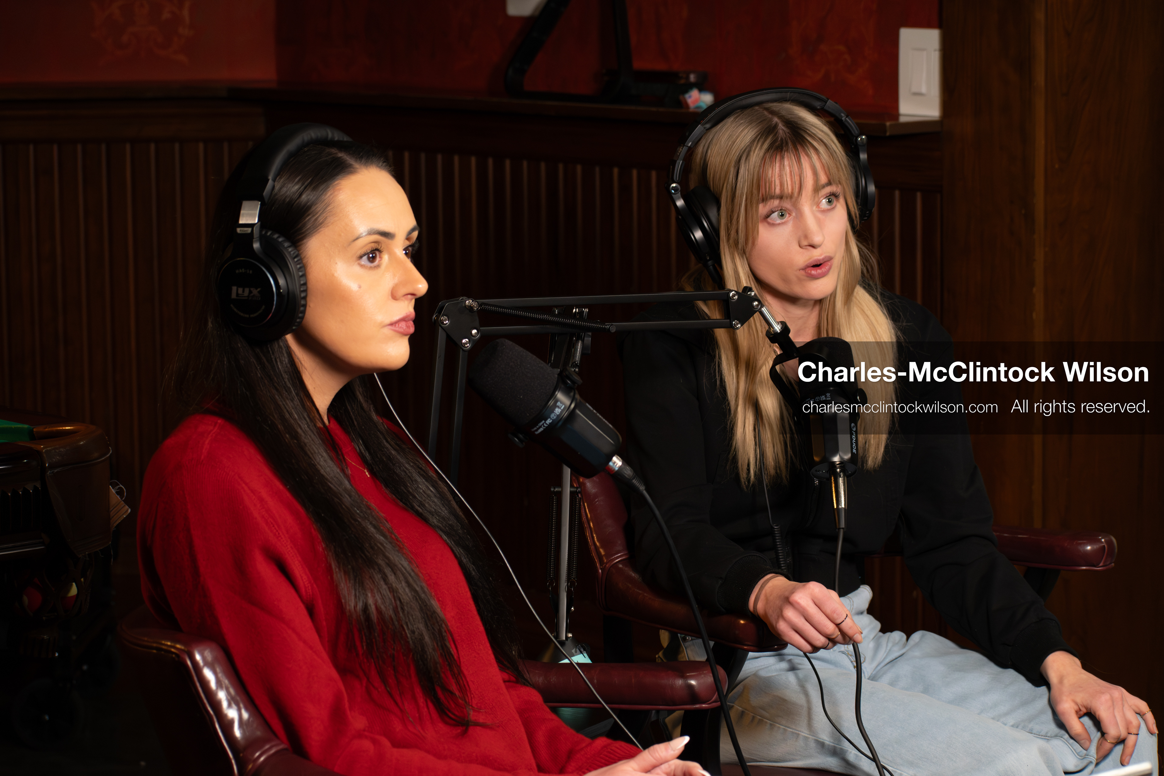November 22, 2025 – Salt Lake City, Utah, USA: Brandi Siciliani and Billie Webb speak during the recording of an episode of The Brandi & Billie Show, an independent podcast known for its long-form commentary on politics, culture, and major world events. (Credit Image: © Charles‑McClintock Wilson)