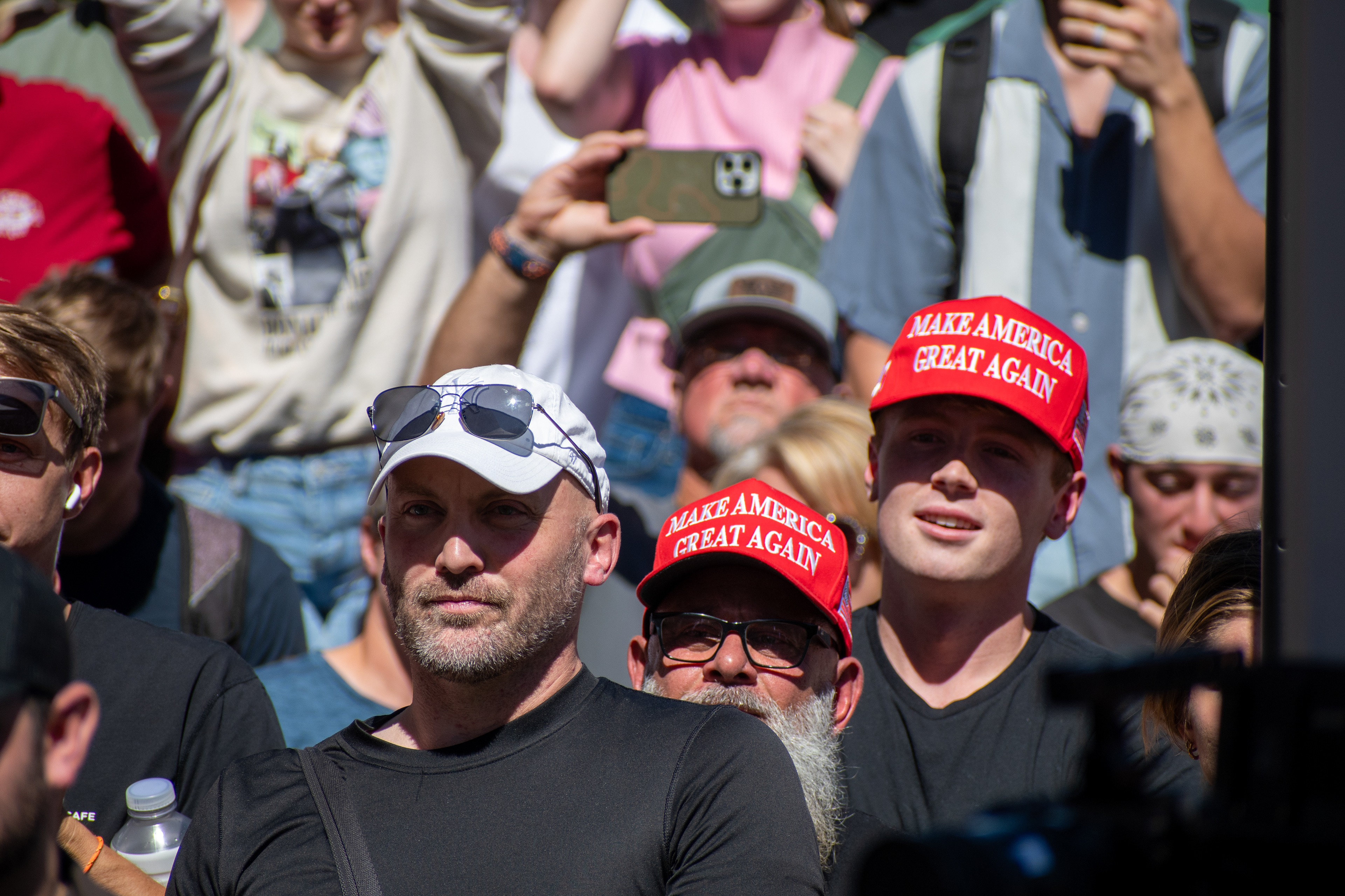  OREM, UTAH – SEPTEMBER 10, 2025: Attendees gather in close formation at Utah Valley University for the opening stop of the American Comeback Tour. The image captures a moment of shared anticipation and civic presence, reflecting the energy, emotion, and communal engagement that defined the event’s intended spirit. © Charles-McClintock Wilson / ZUMA Press