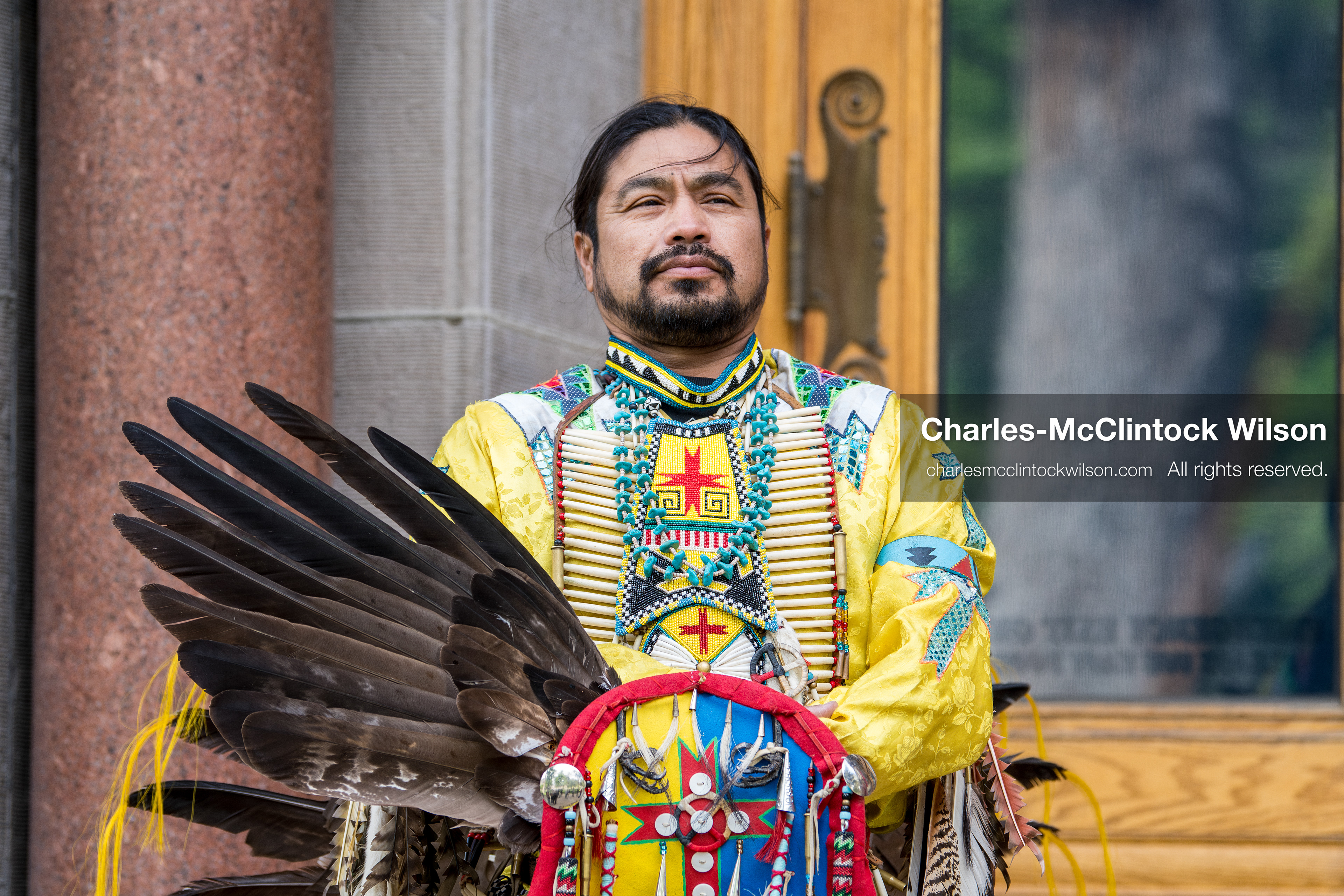 April 22, 2026, Salt Lake City, Utah, USA: Indigenous advocate CARL MOORE participates in an Earth Day event hosted by Sunrise University of Utah at the Salt Lake City and County Building. The gathering brought together students, community members, and speakers to highlight sustainability issues affecting Utah. (Credit Image: © Charles-McClintock Wilson/ZUMA Press Wire)