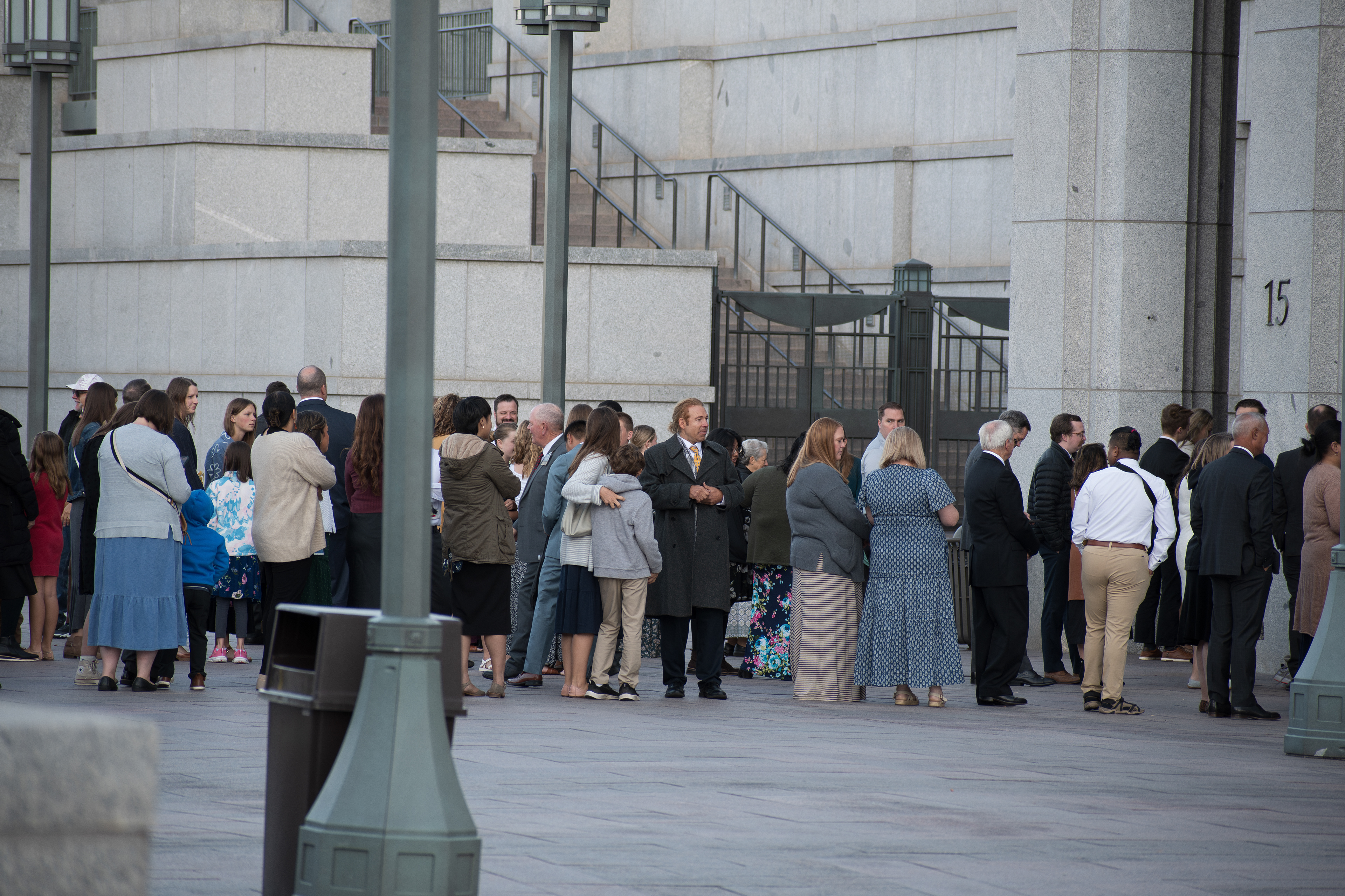 October 6, 2025, Salt Lake City, Utah, USA: People wait in line outside the Conference Center during the public viewing for RUSSELL M. NELSON, the 17th president of the Church of Jesus Christ of Latter-day Saints. Nelson died at his home in Salt Lake City, Utah, on September 27, 2025, at the age of 101. (Credit Image: © Charles-McClintock Wilson/ZUMA Press Wire)