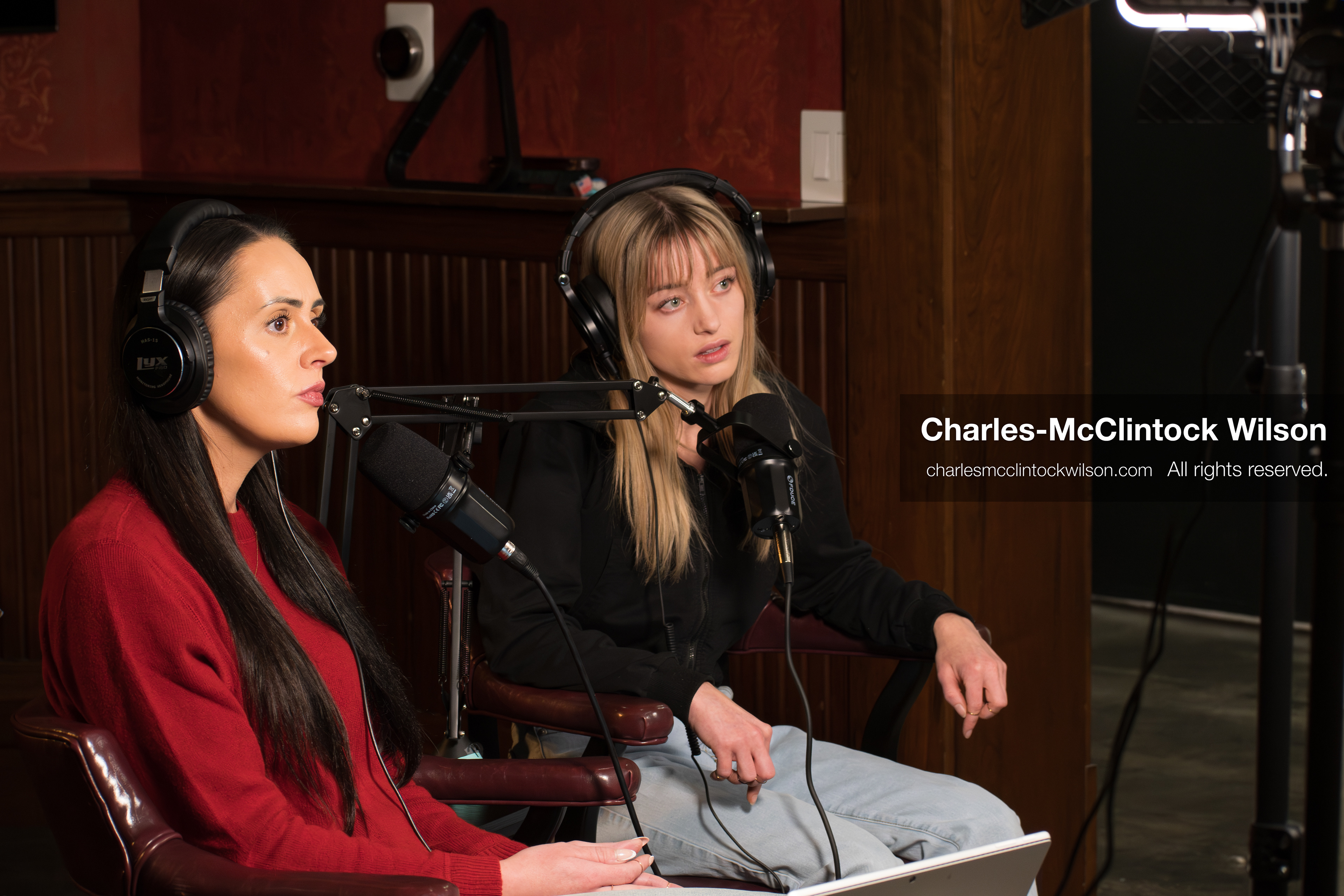 November 22, 2025 – Salt Lake City, Utah, USA: Brandi Siciliani and Billie Webb speak during the recording of an episode of The Brandi & Billie Show, an independent podcast known for its long-form commentary on politics, culture, and major world events. (Credit Image: © Charles‑McClintock Wilson)