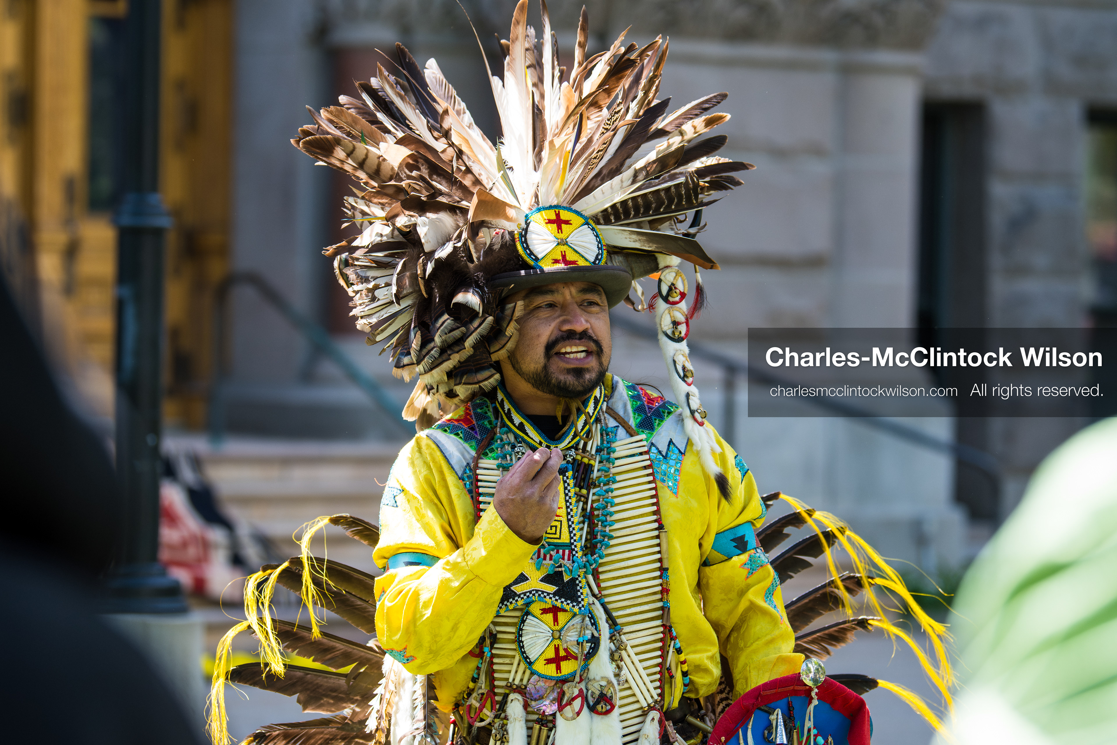 April 22, 2026, Salt Lake City, Utah, USA: Indigenous advocate CARL MOORE participates in an Earth Day event hosted by Sunrise University of Utah at the Salt Lake City and County Building. The gathering brought together students, community members, and speakers to highlight sustainability issues affecting Utah. (Credit Image: © Charles-McClintock Wilson/ZUMA Press Wire)