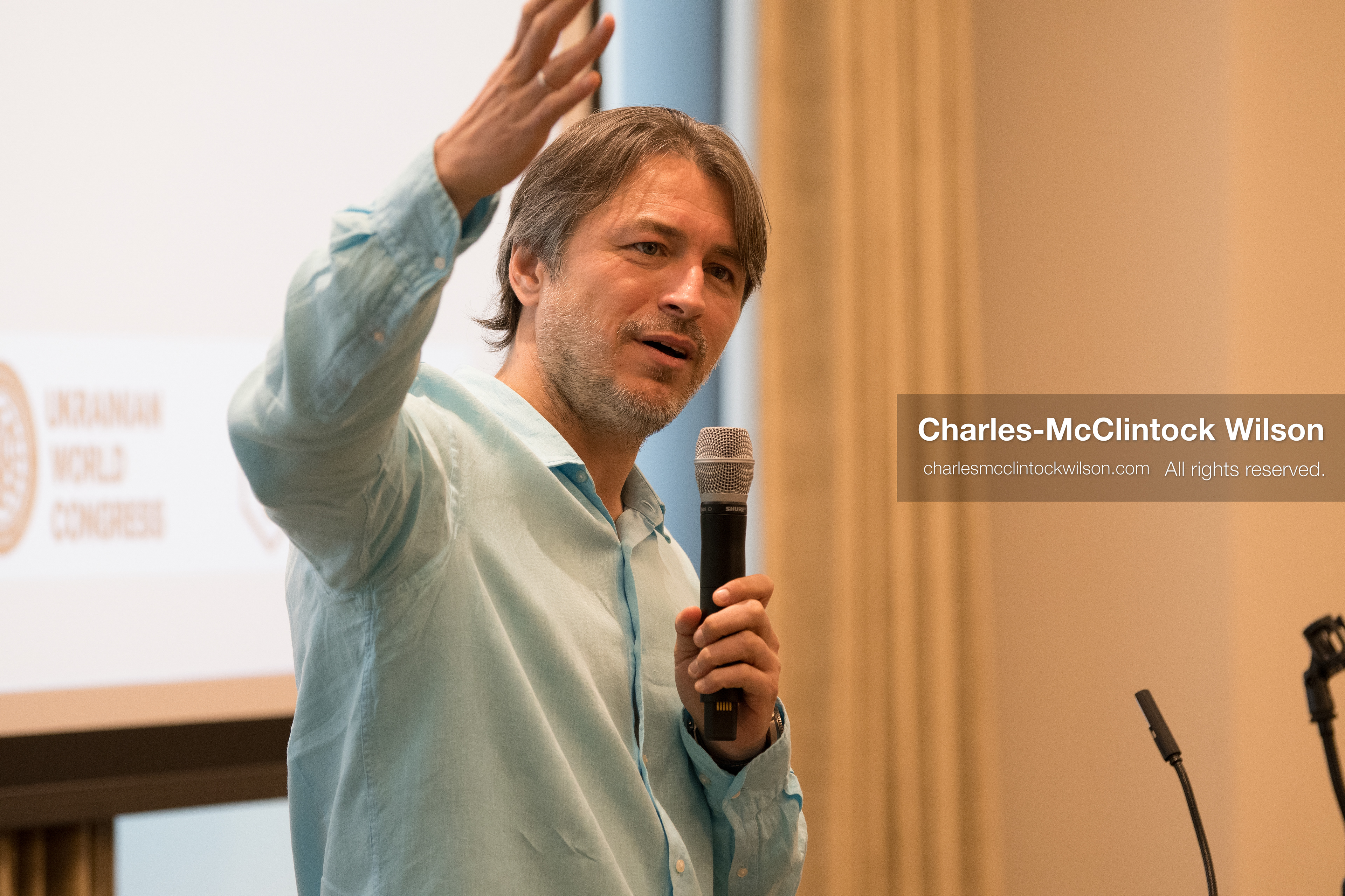  July 23, 2026, Salt Lake City, Utah, USA: Ukrainian activist SERHIY PRYTULA speaks during a community meeting at the Utah State Capitol building in Salt Lake City, Utah, on Thursday, July 23, 2026. The event, titled ''Ukraine in the Fifth Year of the Full-Scale War: An Honest Conversation,'' was hosted by the Prytula Foundation USA to discuss civil defense and ongoing humanitarian aid initiatives. (Credit Image: © Charles-McClintock Wilson/ZUMA Press Wire)