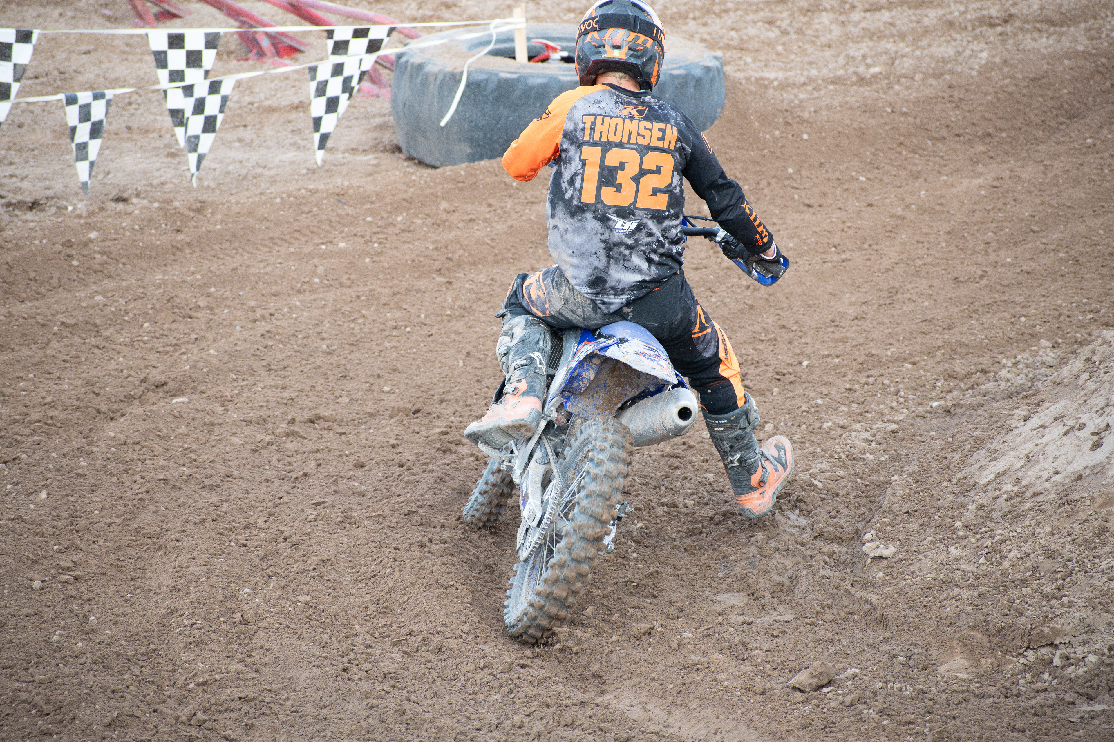 Nephi, Utah – June 28, 2025: A motocross rider competes during the Juab Xtreme Racing event at Juab County Fairgrounds.