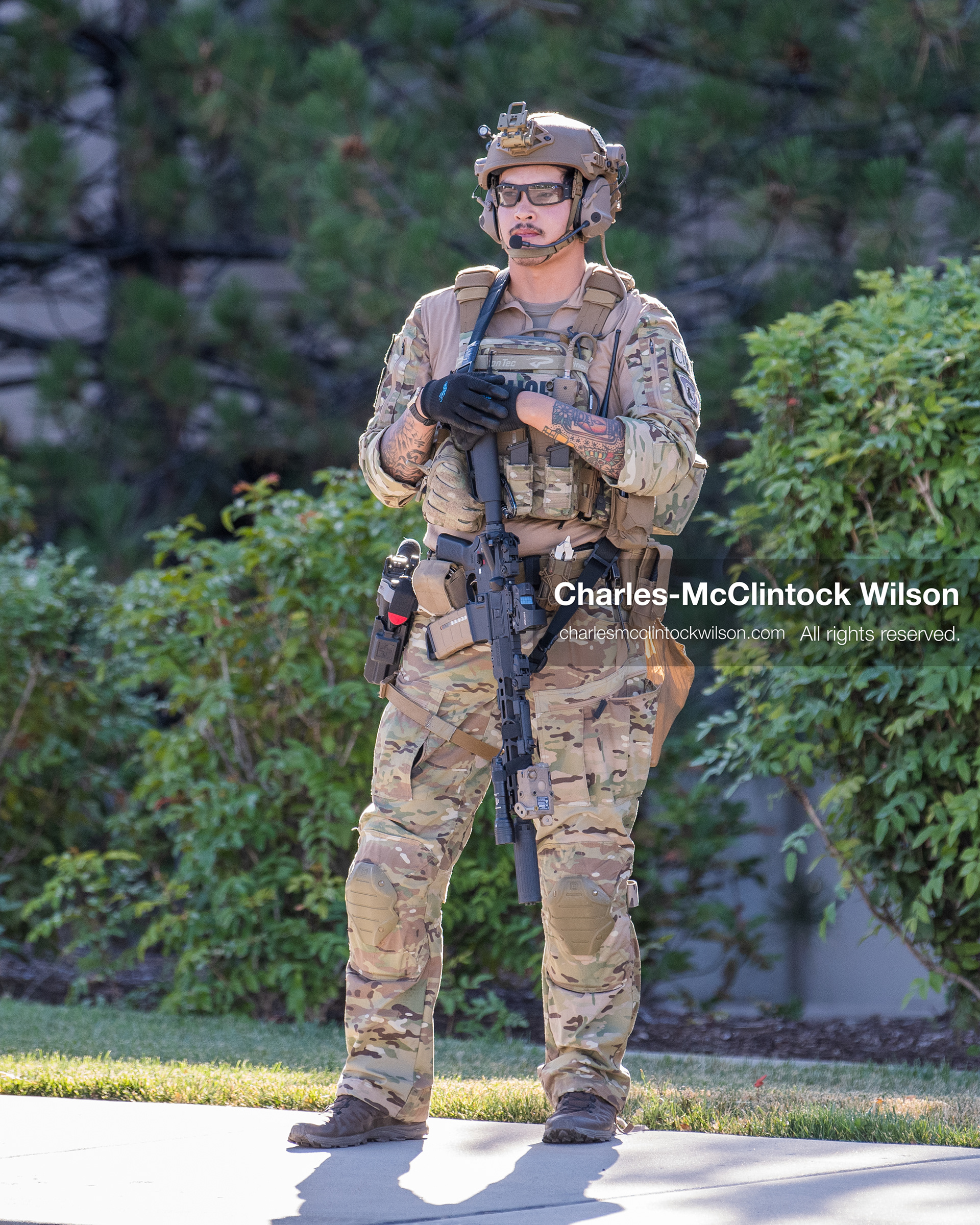 August 17, 2026, Murray, Utah, USA: A law enforcement officer stands guard outside Intermountain Medical Center in Murray, Utah, on Monday. Multiple police agencies secured the hospital perimeter as a safety precaution after shooting victims were brought in from a fatal shootout outside a funeral in nearby Kearns. (Credit Image: © Charles McClintock Wilson/ZUMA Press Wire)