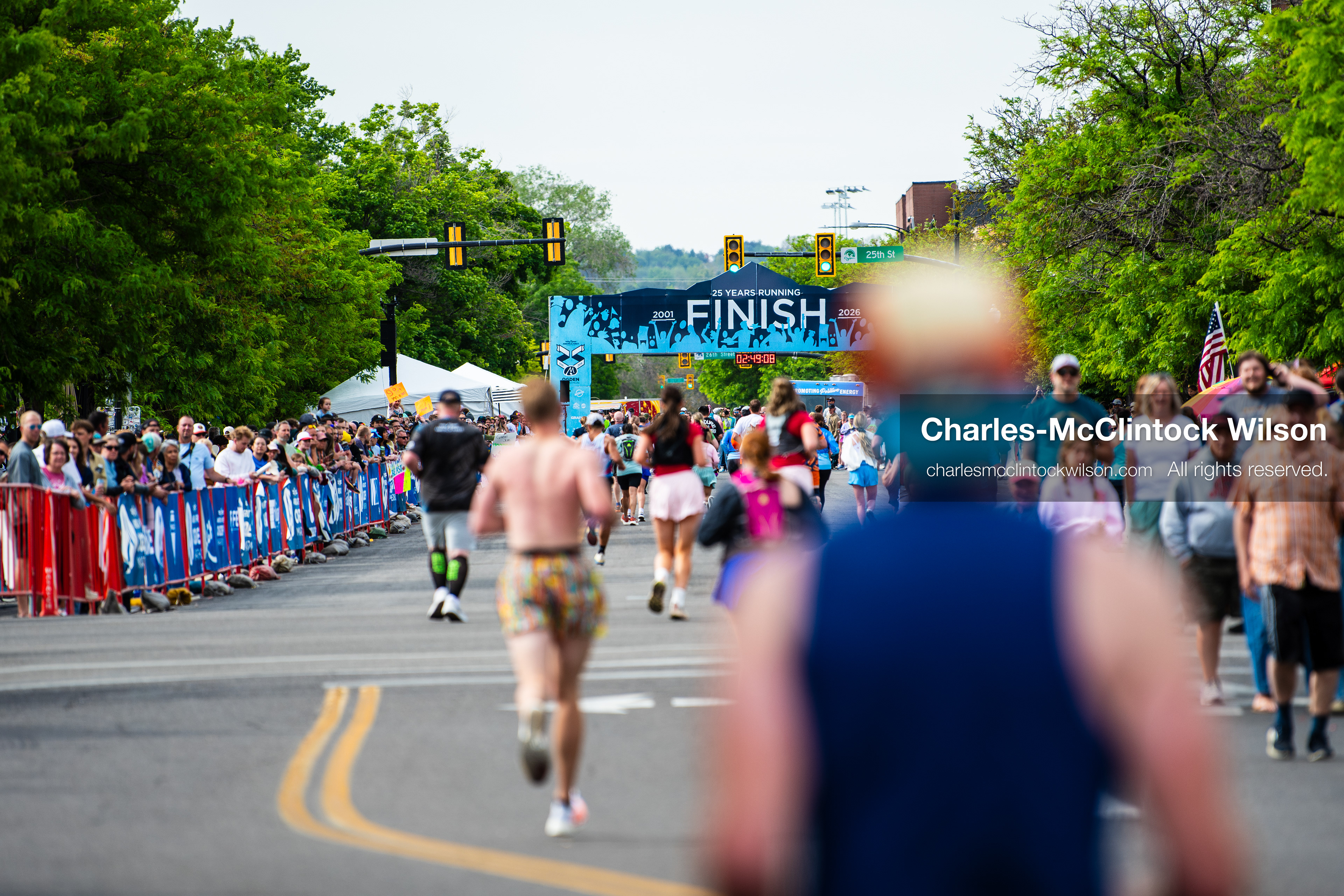 May 16, 2026, Ogden, Utah, USA: Runners head toward the finish line during the 25th Annual America First Ogden Marathon in Ogden, Utah, on Saturday, May 16, 2026. (Credit Image: © Charles-McClintock Wilson/ZUMA Press Wire)