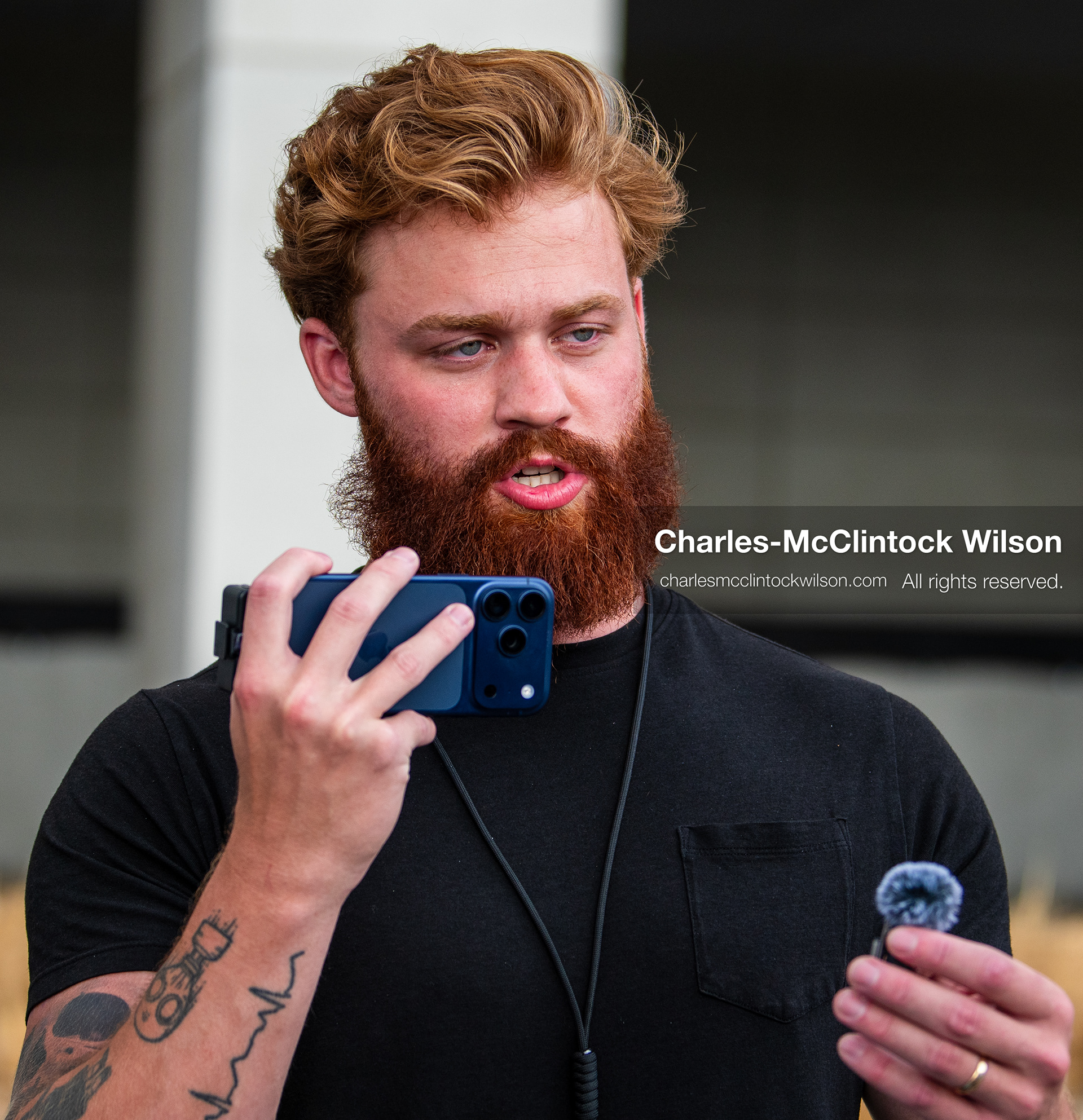 July 9, 2026, Provo, Utah, USA: Independent journalist TAYLER HANSEN conducts an interview outside the Fourth District Court during the fourth day of the preliminary hearing in the Tyler Robinson case. (Credit Image: © Charles-McClintock Wilson/ZUMA Press Wire)