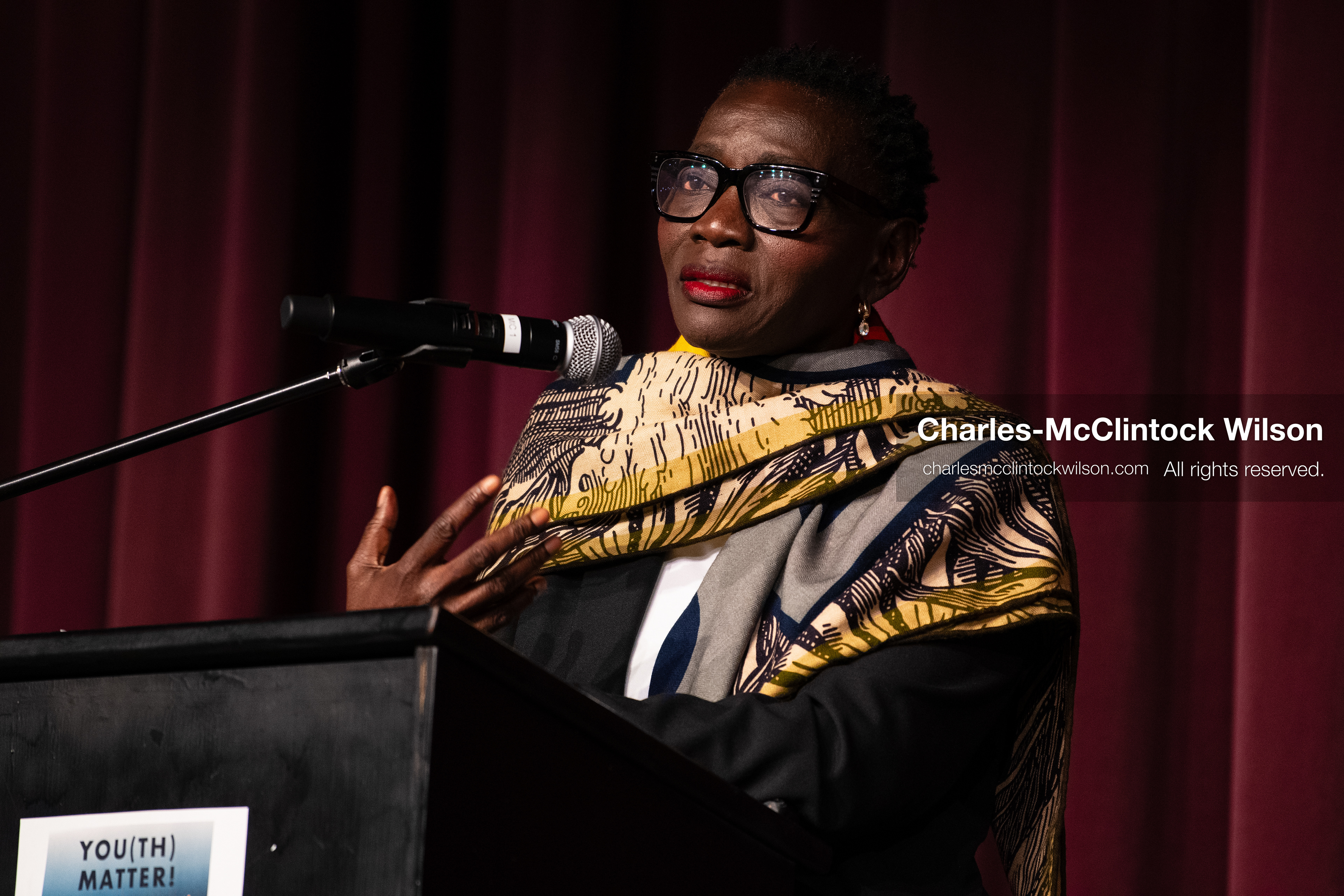 June 24, 2026, Salt Lake City, Utah, USA: Dr. AUMA OBAMA, founder of the Sauti Kuu Foundation and sister of former US president Barack Obama, speaks to attendees during the ''You(th) Matter'' community event at Glendale Middle School in Salt Lake City, Utah. (Credit Image: © Charles-McClintock Wilson/ZUMA Press Wire)
