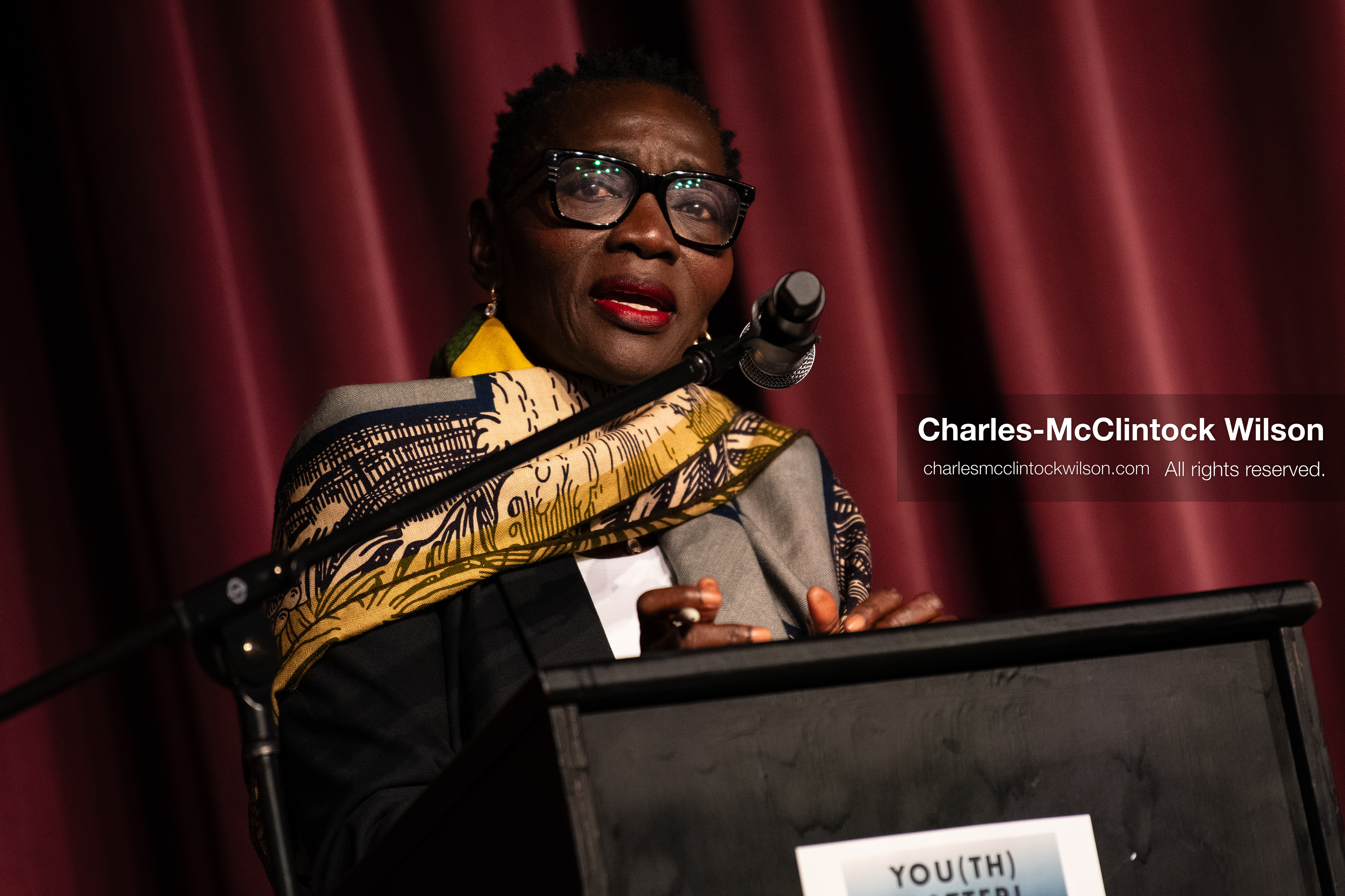 June 24, 2026, Salt Lake City, Utah, USA: Dr. AUMA OBAMA, founder of the Sauti Kuu Foundation and sister of former US president Barack Obama, speaks to attendees during the ''You(th) Matter'' community event at Glendale Middle School in Salt Lake City, Utah. (Credit Image: © Charles-McClintock Wilson/ZUMA Press Wire)
