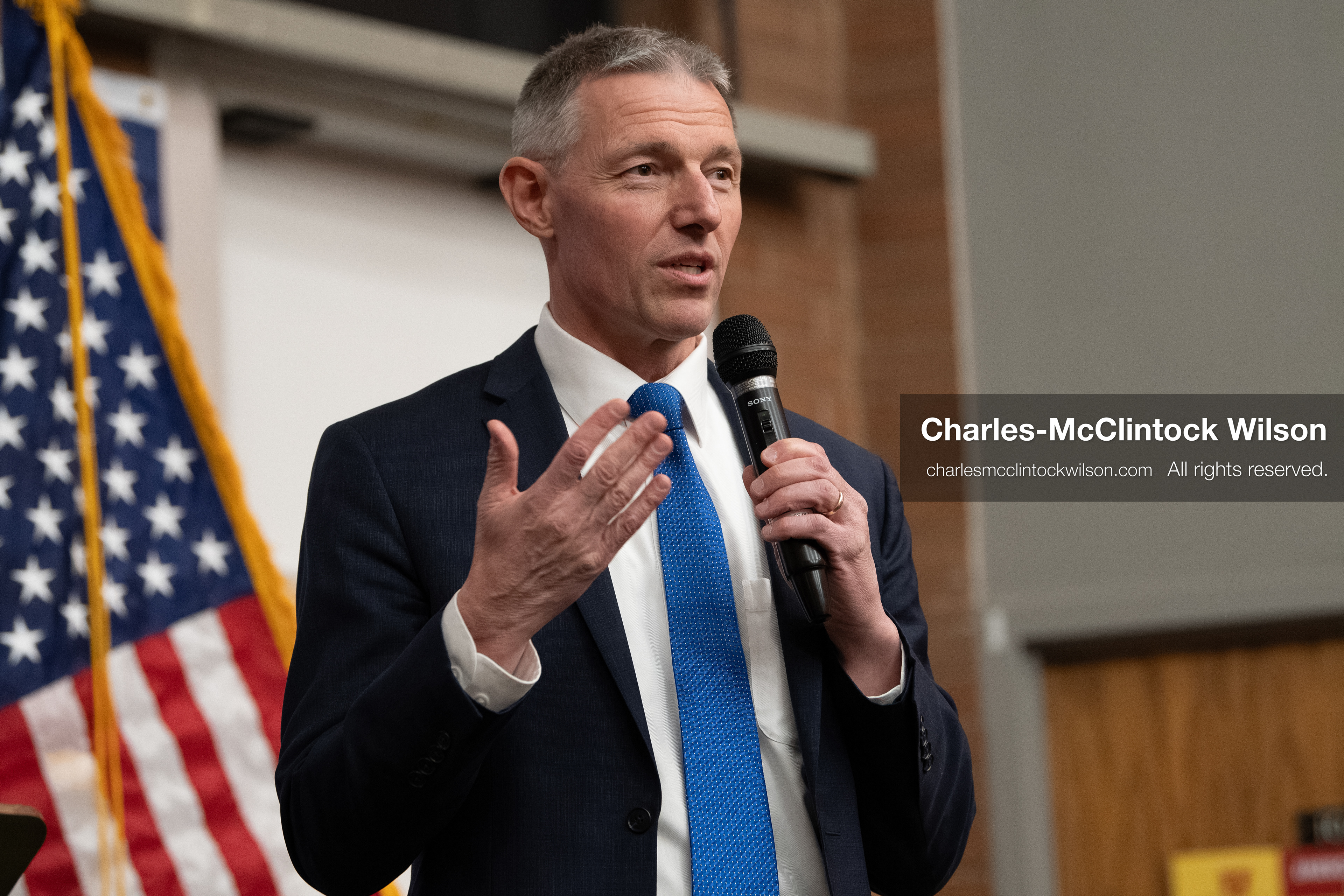 April 10, 2026, Salt Lake City, Utah, USA: U.S. Representative Mike Kennedy, a Republican who represents Utah’s 3rd Congressional District, speaks during a “Learing Tour” event headlined by YouTuber Nick Shirley and organized by the Utah Federation of College Republicans at the University of Utah. (Credit Image: © Charles-McClintock Wilson/ZUMA Press Wire)