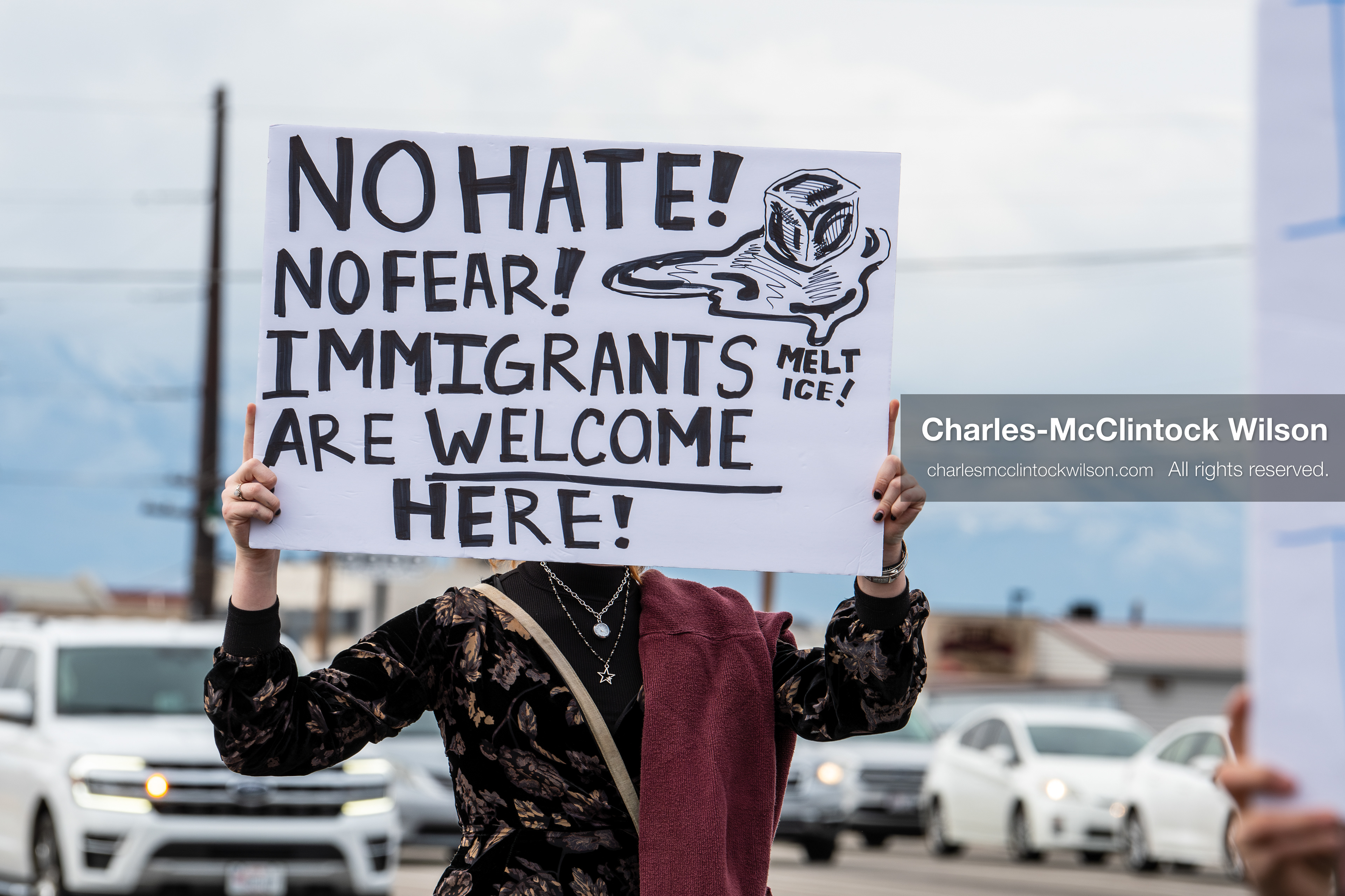 February 11, 2026, Orem, Utah, USA: A student stands along State Street during a student‑led protest involving participants from multiple Orem schools. (Credit Image: © Charles‑McClintock Wilson/ZUMA Press Wire)