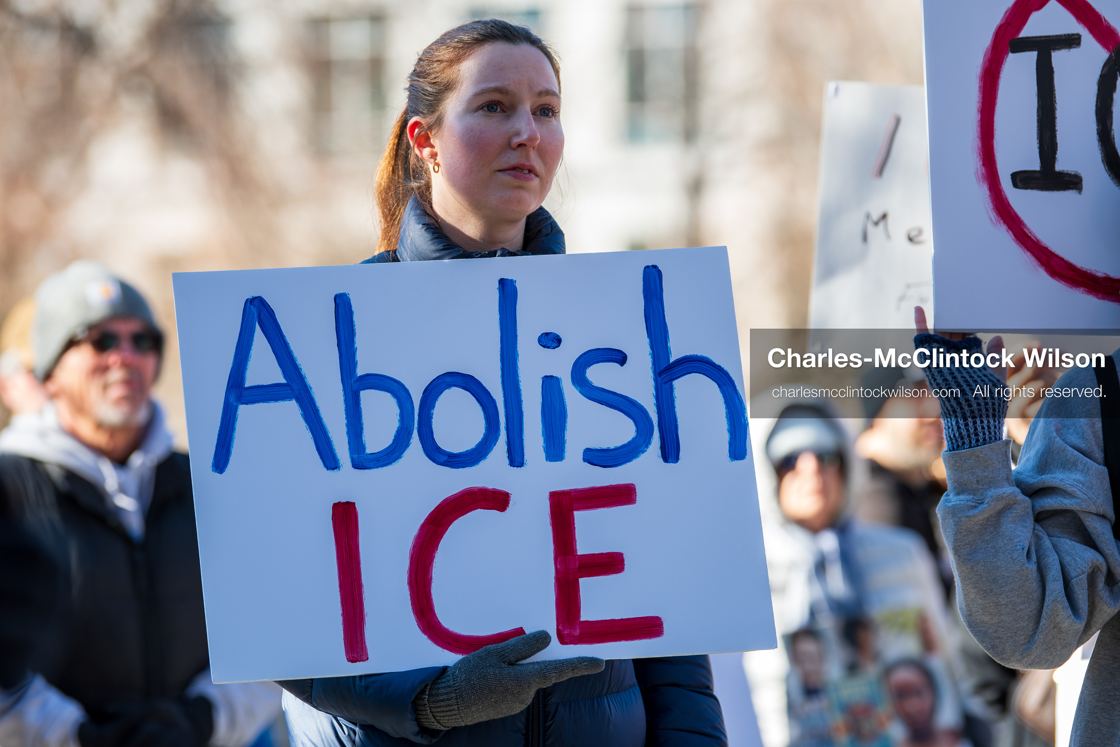 January 10, 2026, Salt Lake City, Utah, USA: Crowd of demonstrators gathered at Washington Square Park during the ICE Out for Good protest in Salt Lake City, Utah, on January 10, 2026, a demonstration against ICE and calling for justice for Renee Nicole Good. (Credit Image: © Charles-McClintock Wilson/ZUMA Press Wire)