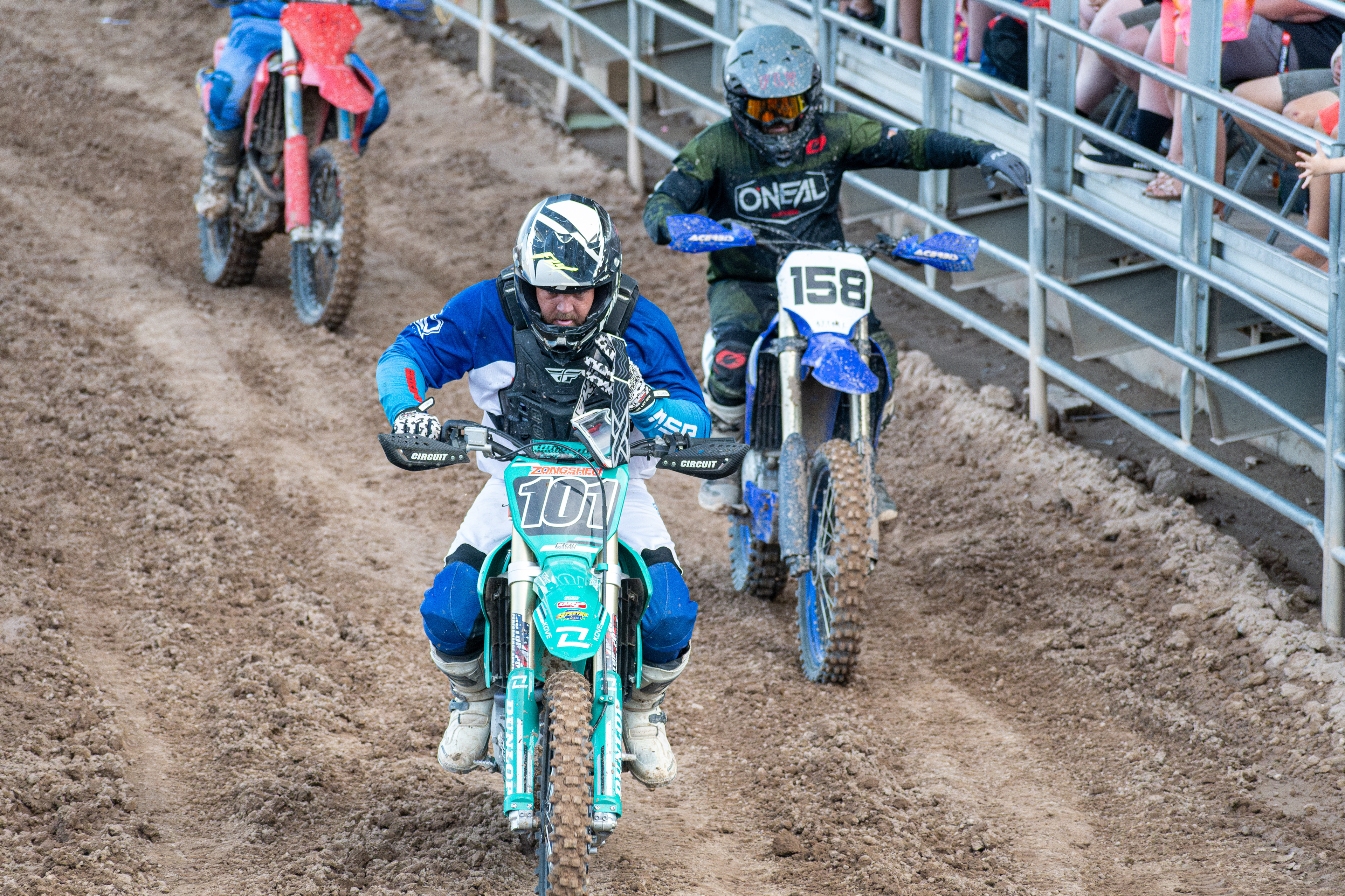 Nephi, Utah – June 28, 2025: A motocross rider competes during the Juab Xtreme Racing event at Juab County Fairgrounds.
