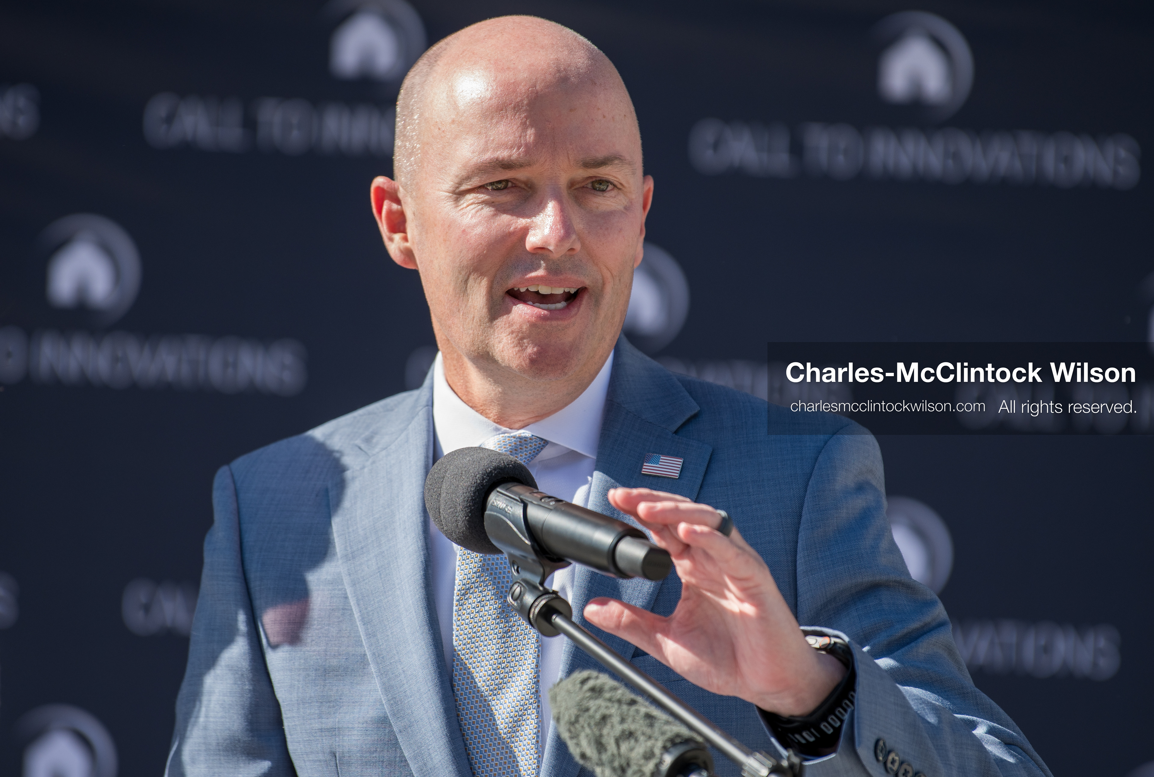 May 28, 2026, Lehi, Utah, USA: Utah Governor SPENCER COX speaks during the opening of Innovation Park at Holbrook Farms and the Lehi Rippy Literacy Center on May 28, 2026, in Lehi, Utah. (Credit Image: © Charles‑McClintock Wilson/ZUMA Press Wire)